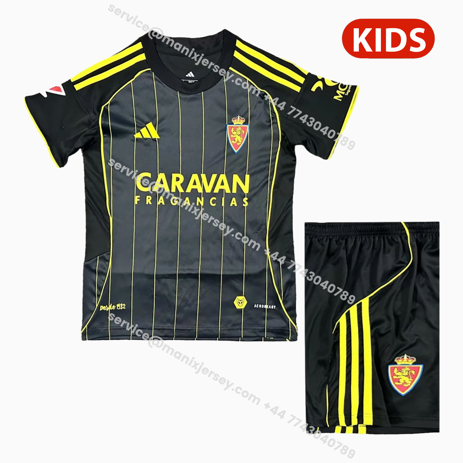 ManixJersey.com | Real Zaragoza 25-26 Away Kids Kit -Customize Name, Number and Patch | Worldwide Shipping
