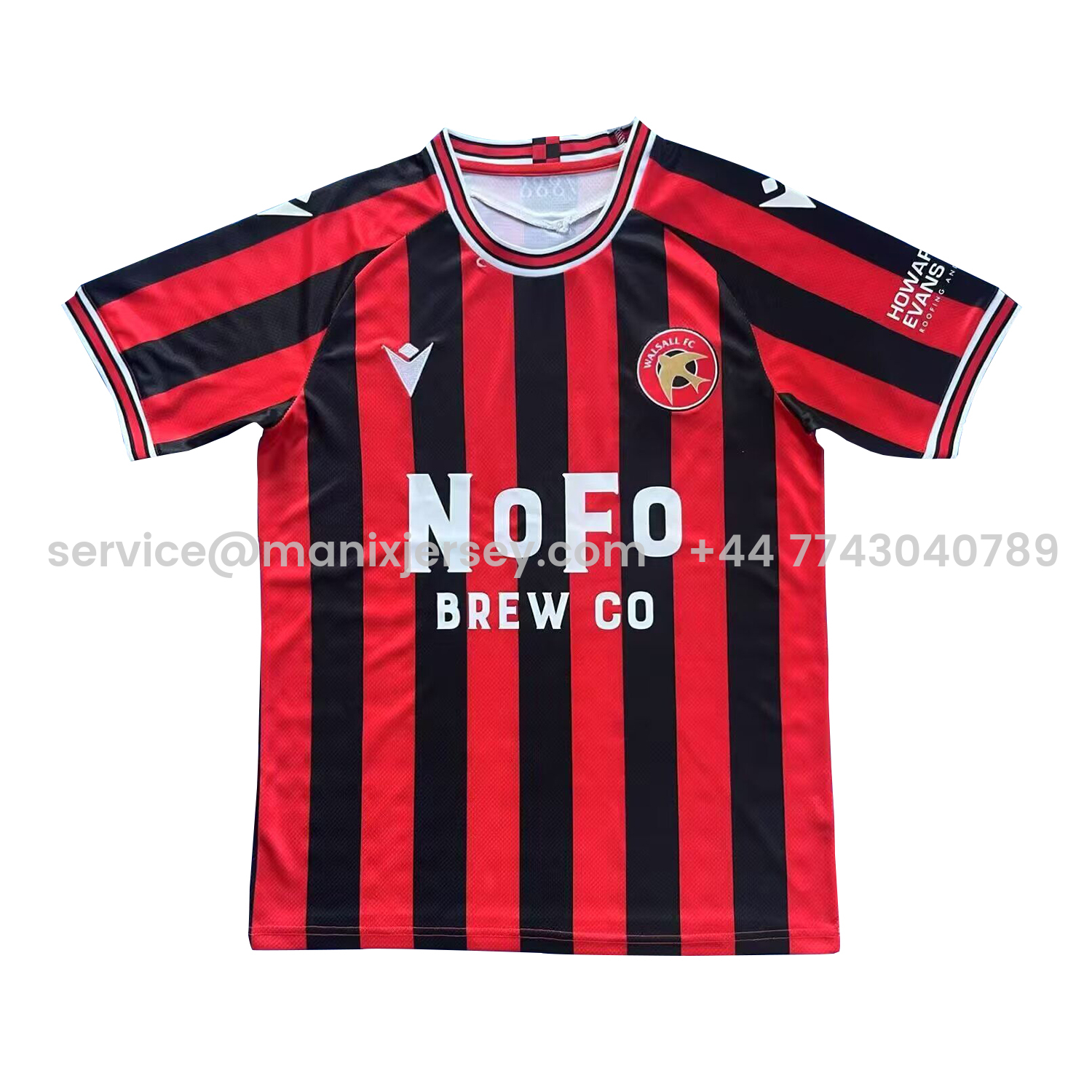 ManixJersey.com | Walsall 25-26 Home Jersey - Fans Version -Customize Name, Number and Patch | Worldwide Shipping