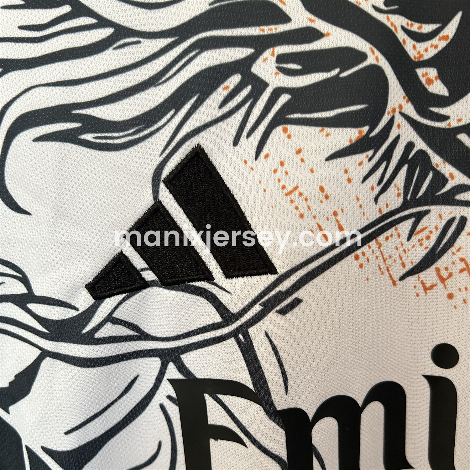 ManixJersey.com | Real Madrid 25-26 Black Dragon Orange Dragon White Special Edition Jersey - Fans Version -Customize Name, Number and Patch | Worldwide Shipping