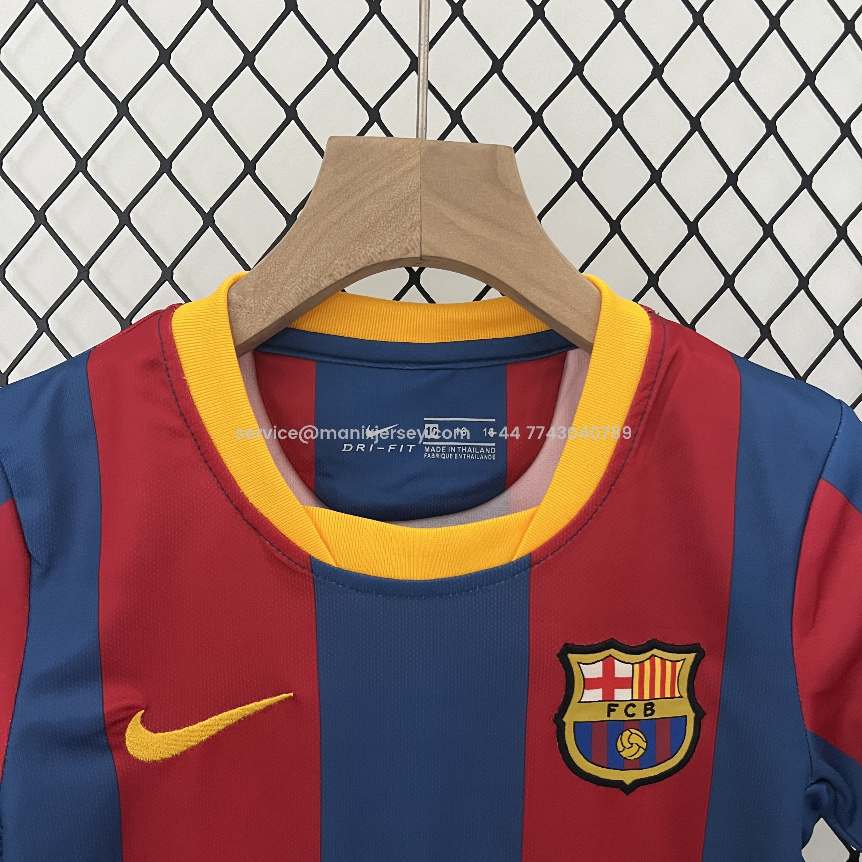 ManixJersey.com | Retro Barcelona 2010-11 Home Stadium Kids Kit -Customize Name, Number and Patch | Worldwide Shipping
