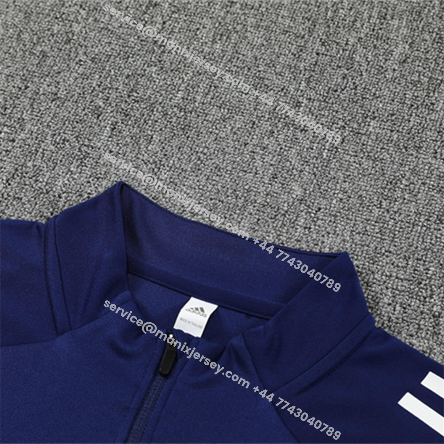 ManixJersey.com | Real Madrid 25-26 Kids Long Sleeve Training Set - Deep Blue Top & Pants -Customize Name, Number and Patch | Worldwide Shipping