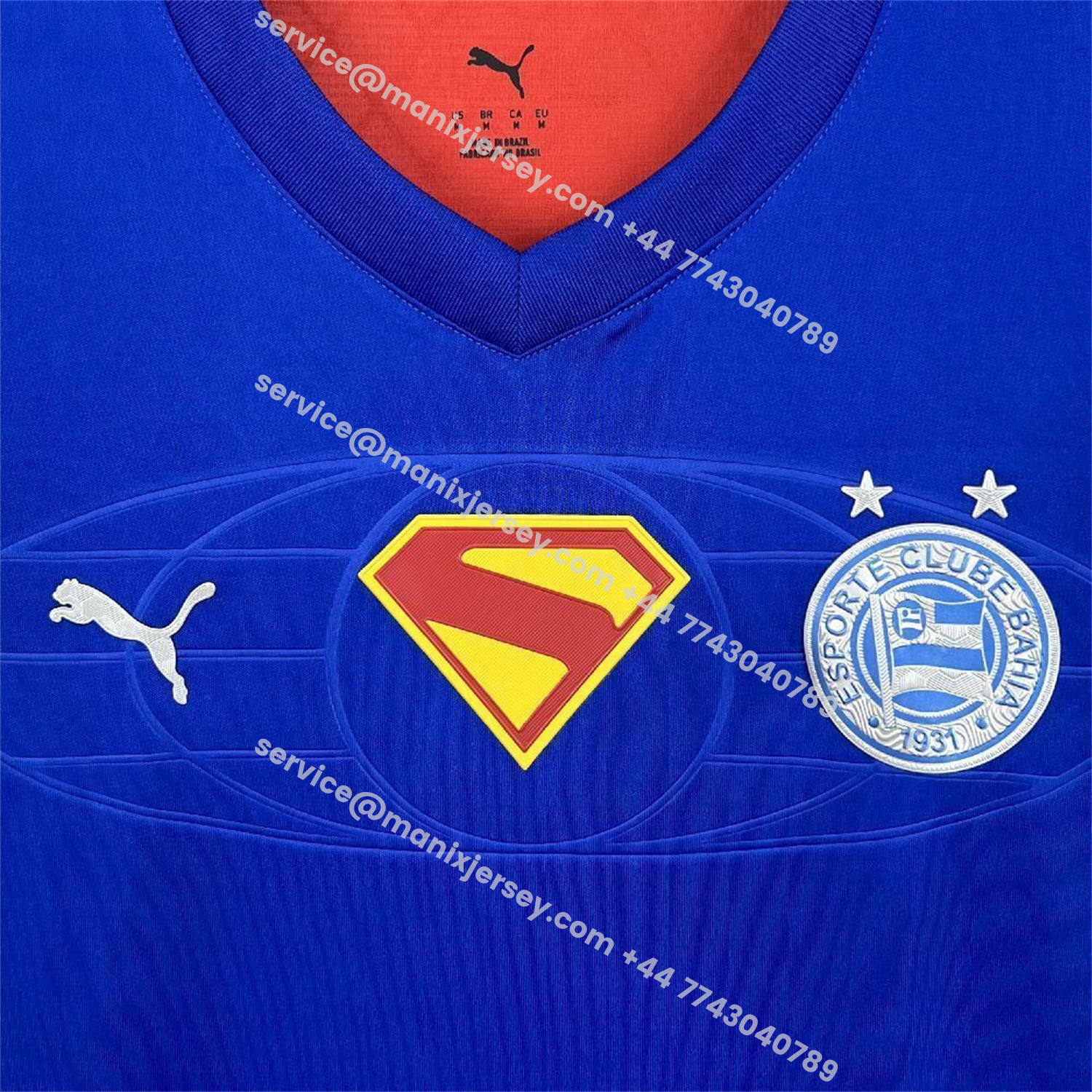ManixJersey.com | Women's Bahia 25-26 Super-Man Blue Special Jersey -Customize Name, Number and Patch | Worldwide Shipping