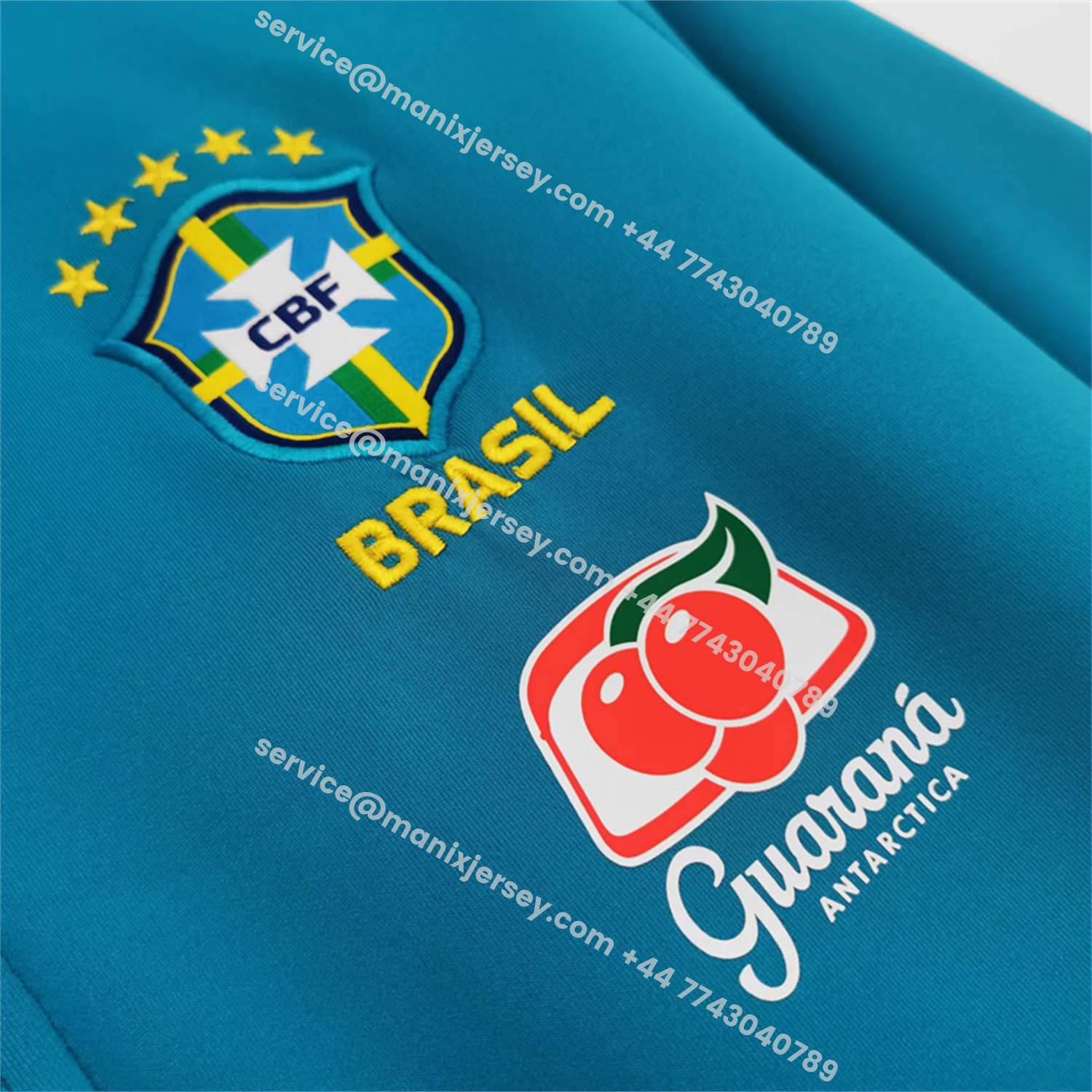 ManixJersey.com | Retro Brazil 2022 Lake Blue Windbreaker -Customize Name, Number and Patch | Worldwide Shipping