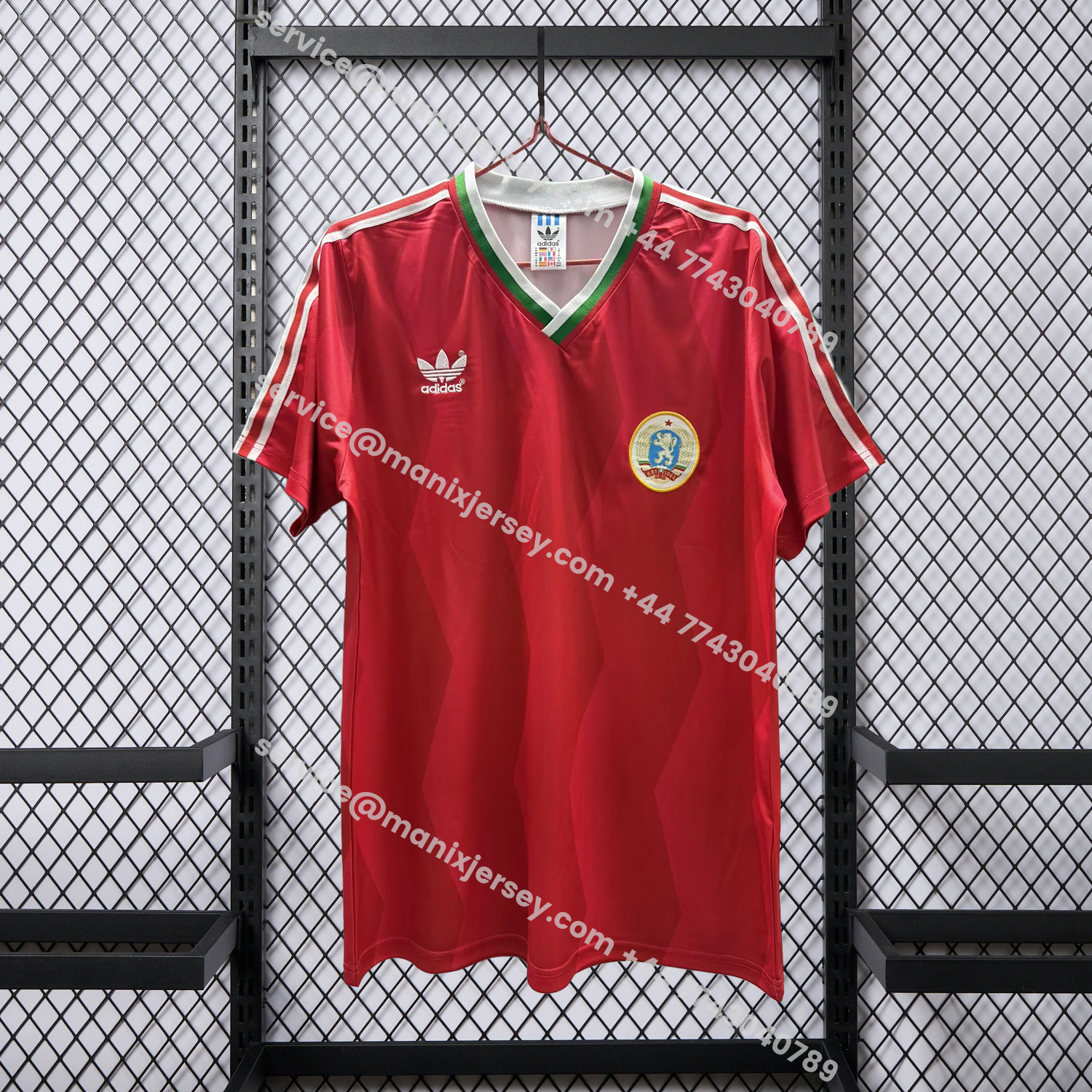 ManixJersey.com | Retro Bulgaria 1986 Away Red Jersey -Customize Name, Number and Patch | Worldwide Shipping