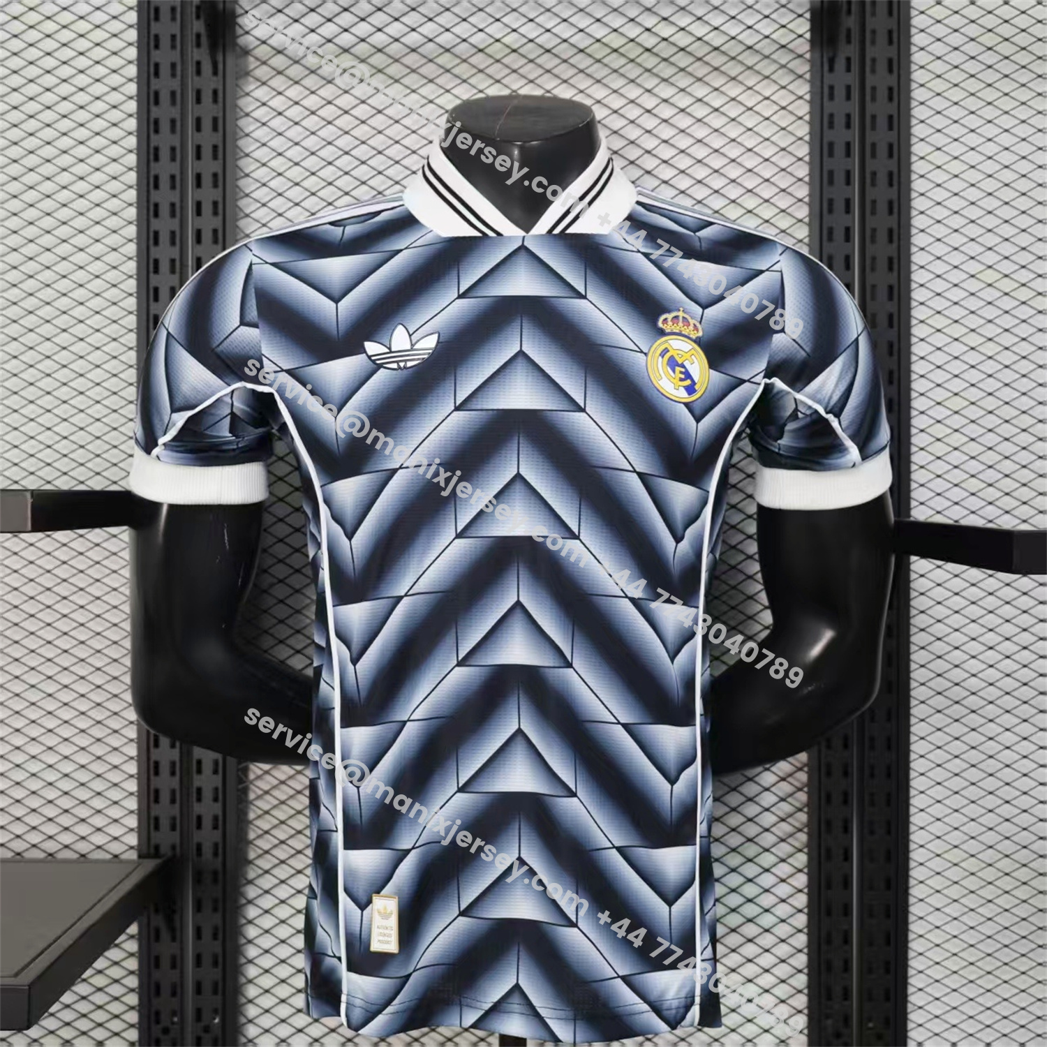 ManixJersey.com | Real Madrid 25-26 Refracted Black Light White Special Jersey - Player Version -Customize Name, Number and Patch | Worldwide Shipping