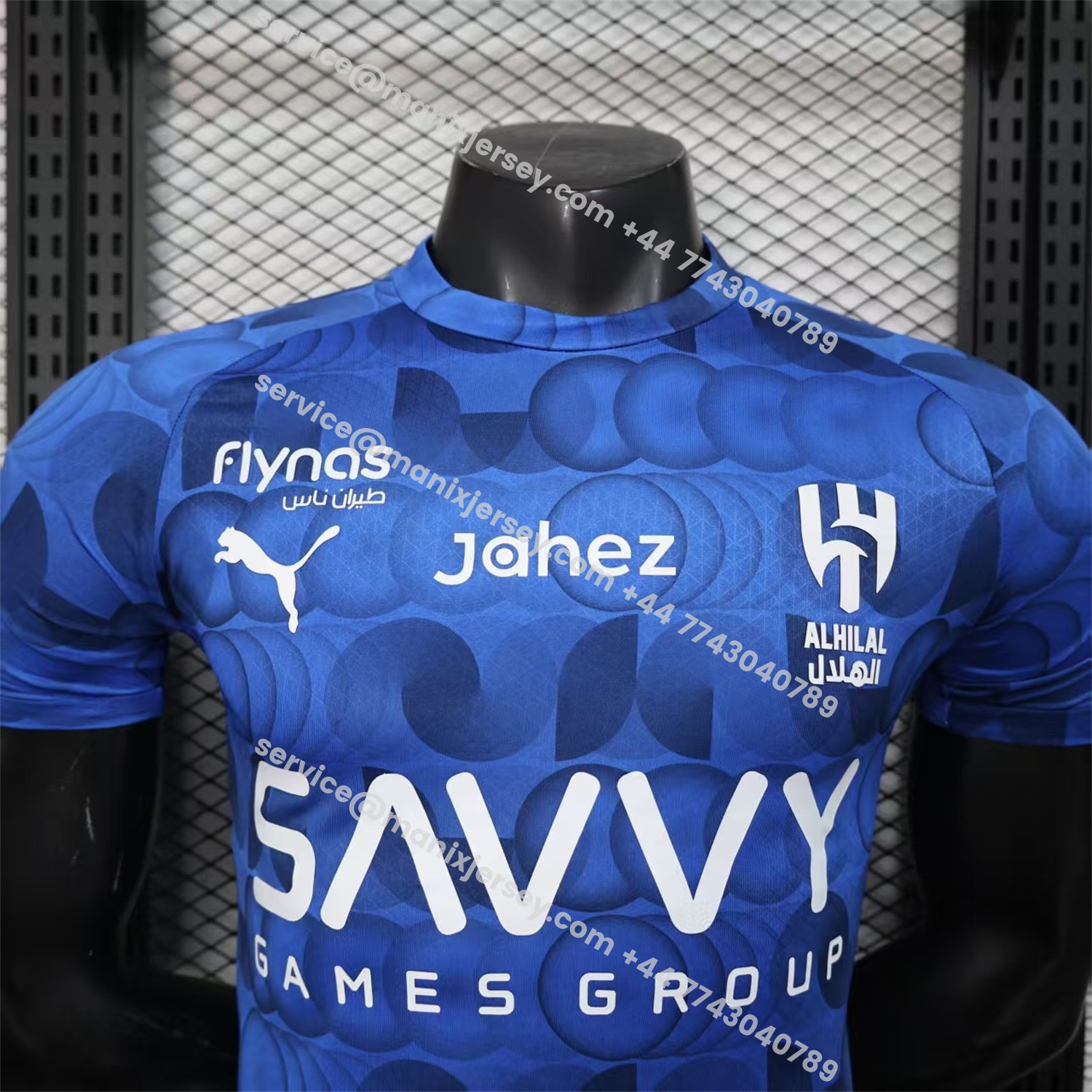 ManixJersey.com | Al Hilal Riyadh Crescent 25-26 Pre-Match Training Blue Jersey - Player Version -Customize Name, Number and Patch | Worldwide Shipping