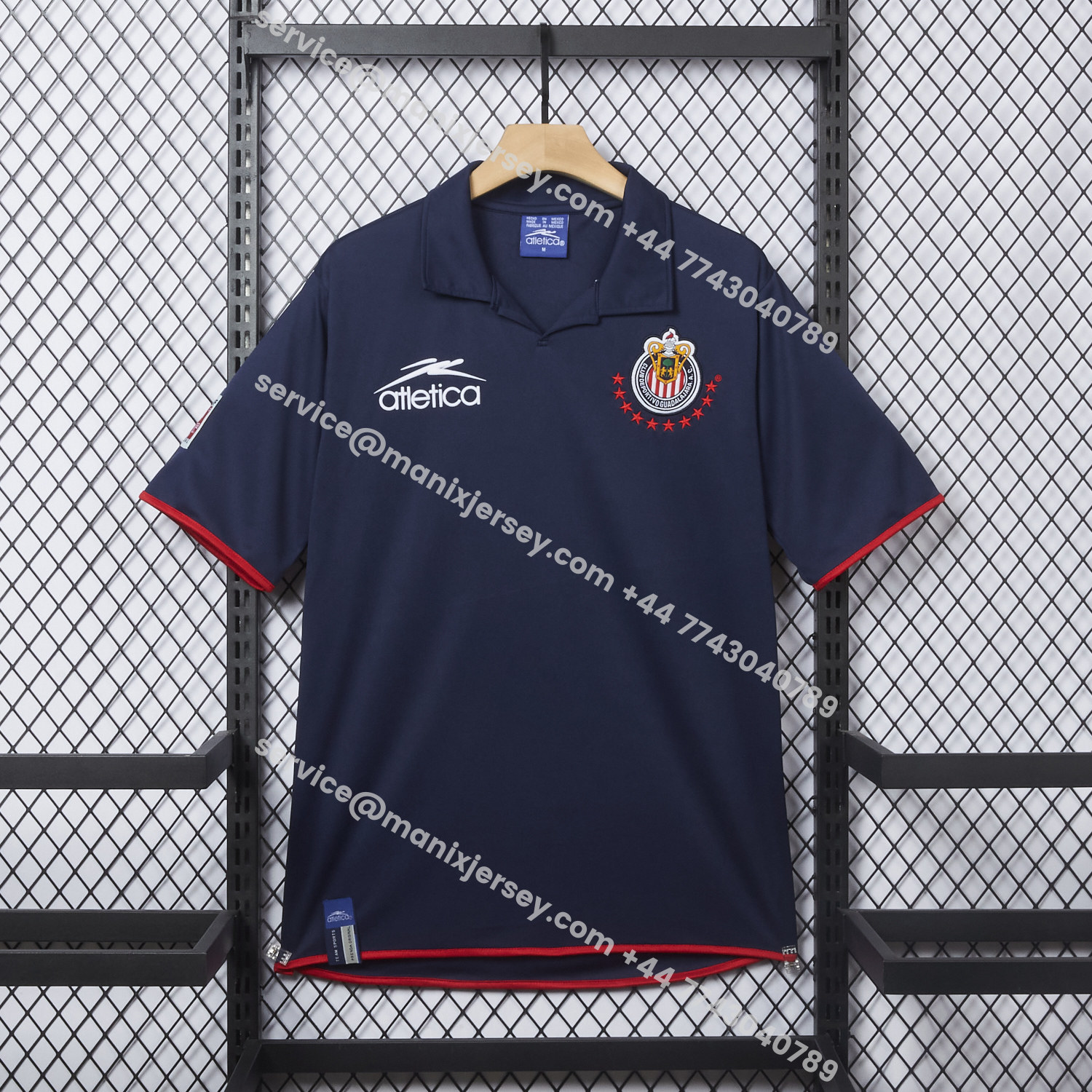 ManixJersey.com | Retro Chivas de Guadalajara 2003-04 Away Deep Blue Jersey -Customize Name, Number and Patch | Worldwide Shipping