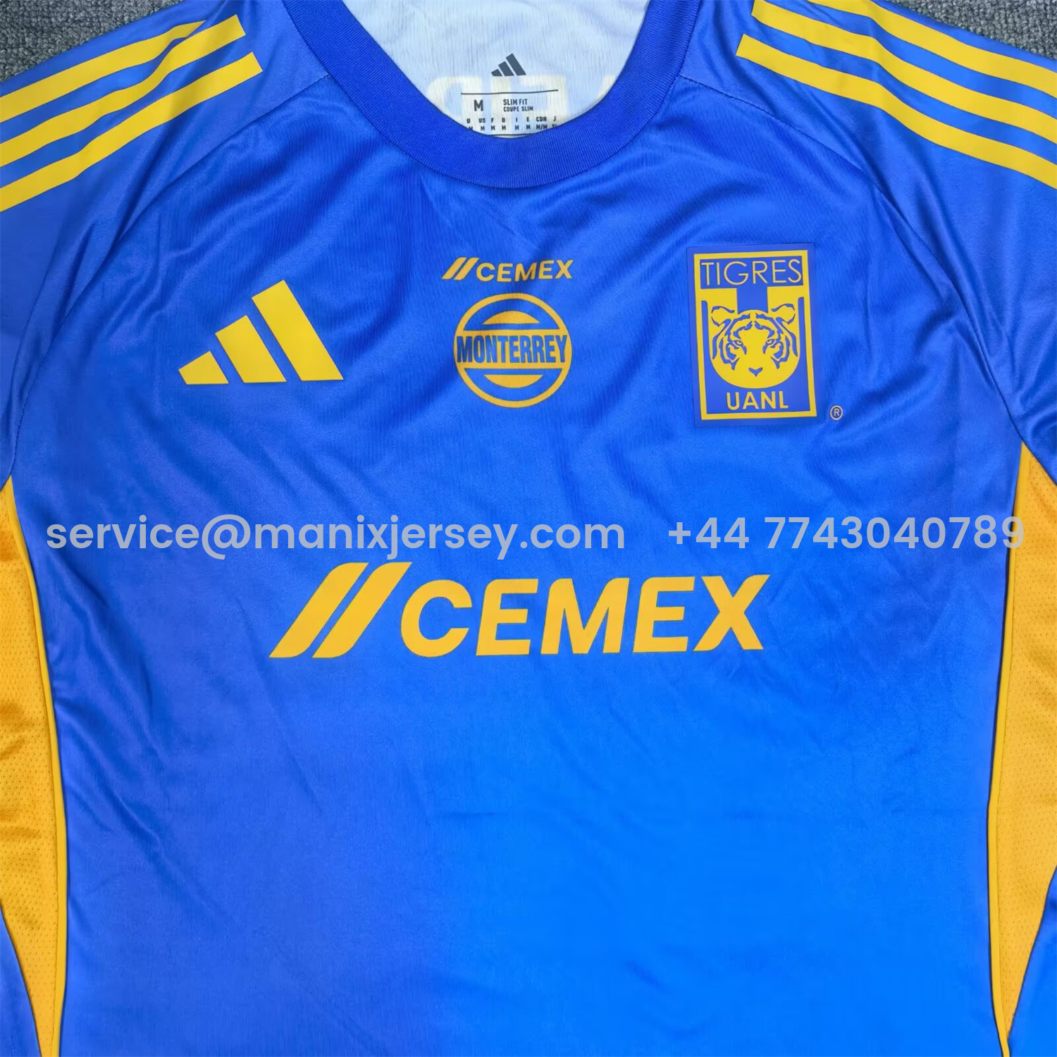 ManixJersey.com | Tigres UANL 25-26 Blue Pre-Match Training Jersey - Fans Version -Customize Name, Number and Patch | Worldwide Shipping