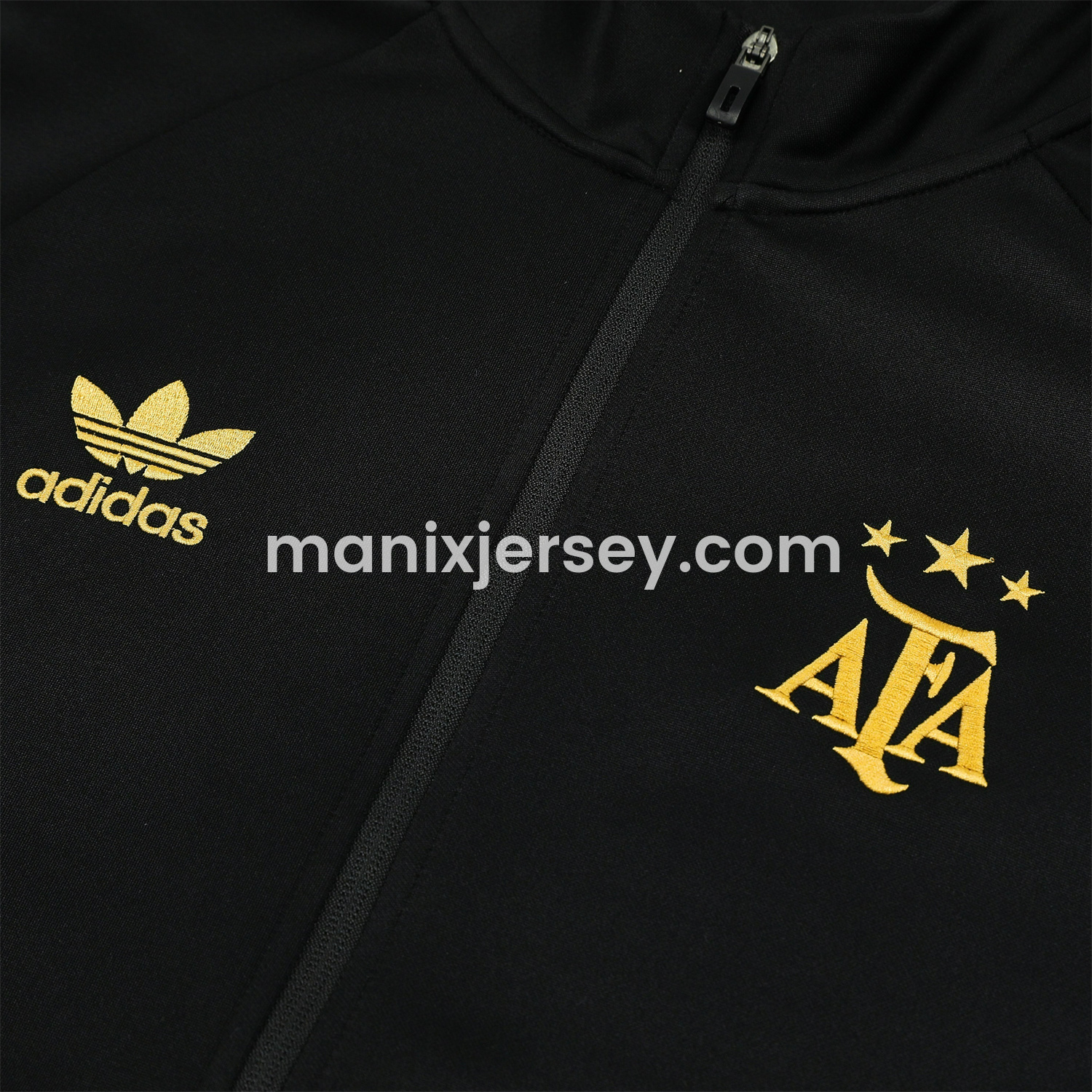 ManixJersey.com | Argentina 24-25 Throwback Jacket Training Tracksuit - Black Jackets & Pants with Blue and White Stripes -Customize Name, Number and Patch | Worldwide Shipping