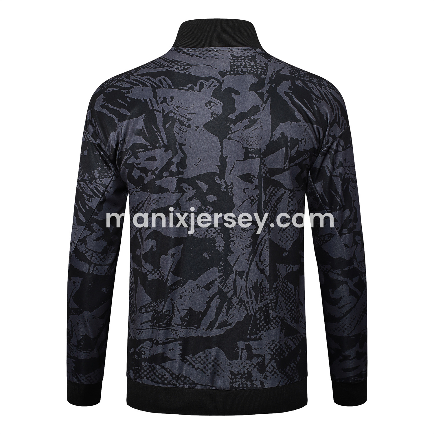 ManixJersey.com | Corinthians 25-26 Jacket Training Tracksuit - Black and Gray Pattern Jackets & Black Pants -Customize Name, Number and Patch | Worldwide Shipping