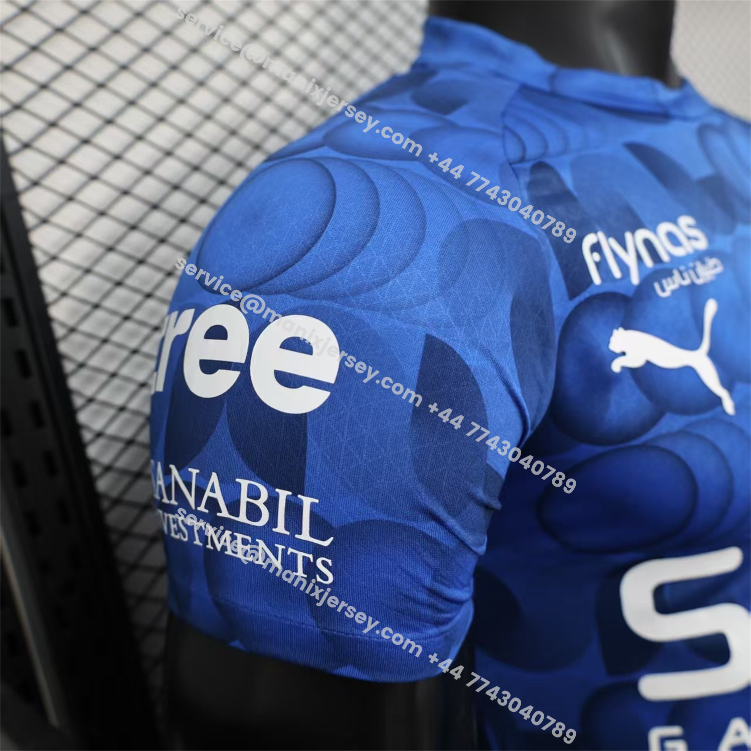 ManixJersey.com | Al Hilal Riyadh Crescent 25-26 Pre-Match Training Blue Jersey - Player Version -Customize Name, Number and Patch | Worldwide Shipping