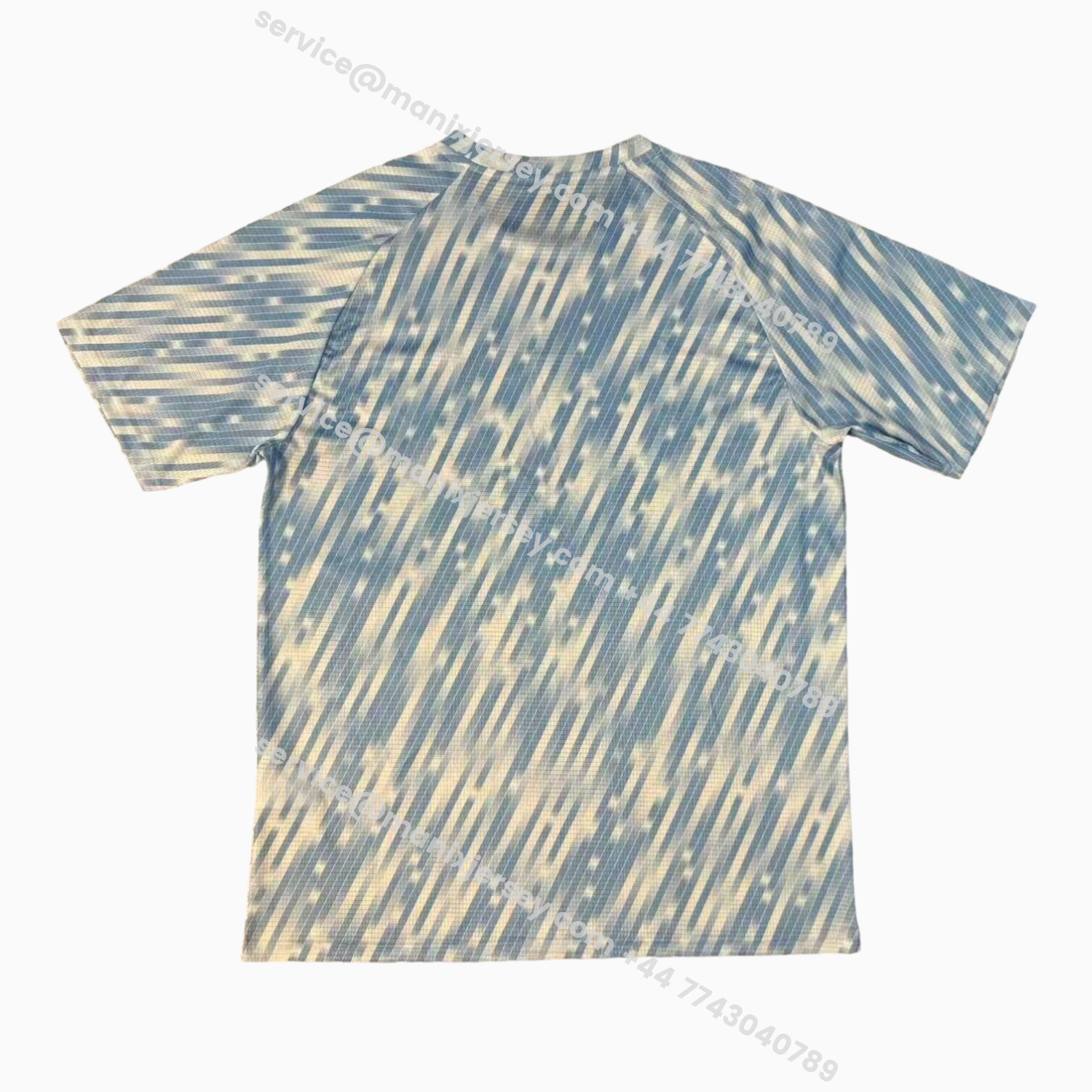 ManixJersey.com | Manchester City 25-26 Blue And White Linear Gradient Pre-Match Training Jersey - Fans Version -Customize Name, Number and Patch | Worldwide Shipping