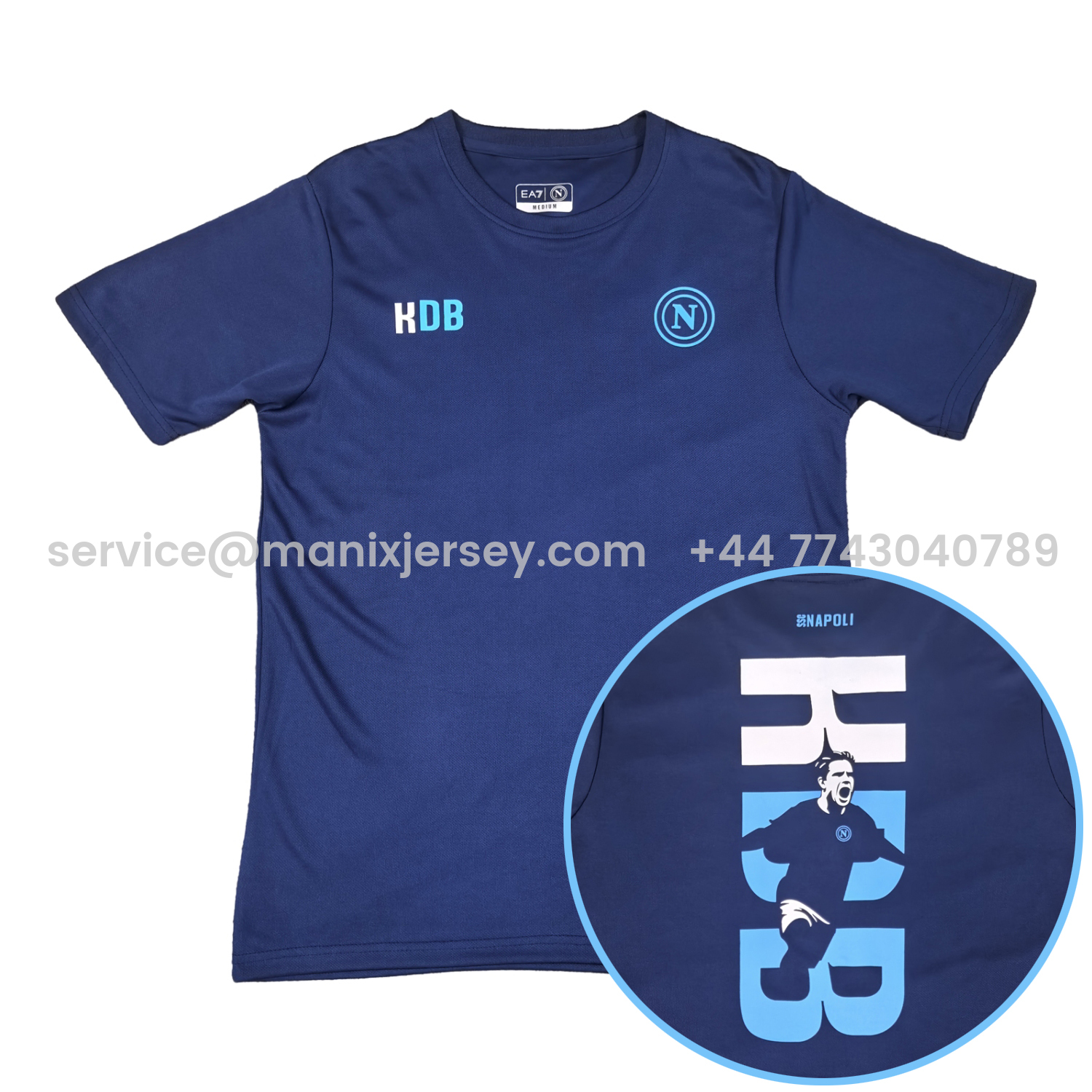 ManixJersey.com | Napoli 25-26 KDB Special Commemorative Blue T-Shirt -Customize Name, Number and Patch | Worldwide Shipping