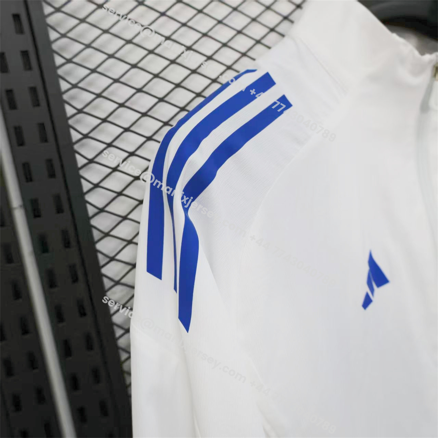ManixJersey.com | Real Madrid 25-26 White Windbreaker Jacket - Deep Green -Customize Name, Number and Patch | Worldwide Shipping