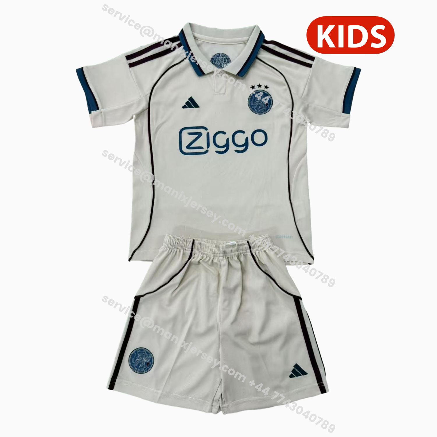 ManixJersey.com | Ajax 25-26 Third Kids Kit -Customize Name, Number and Patch | Worldwide Shipping