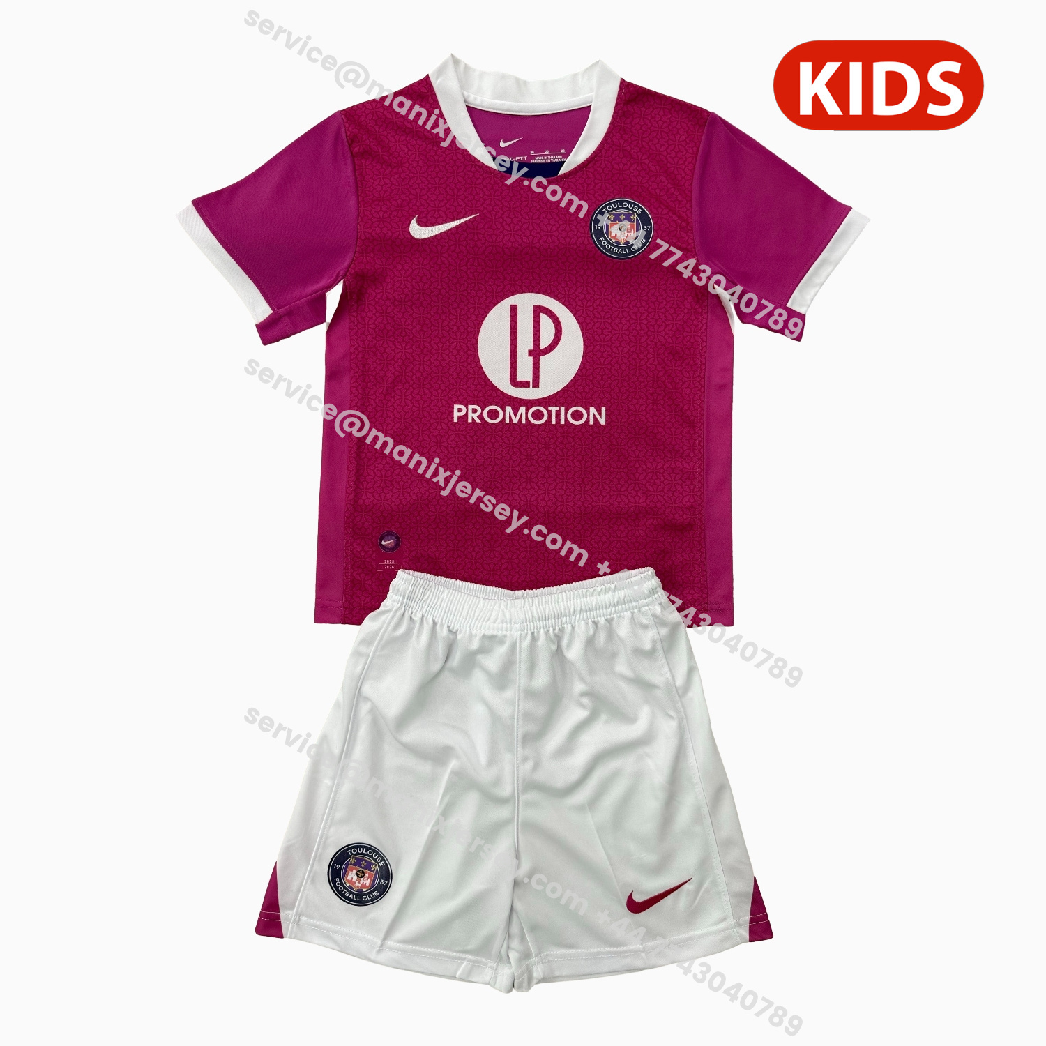 ManixJersey.com | Toulouse FC 25-26 Away Kids Kit -Customize Name, Number and Patch | Worldwide Shipping