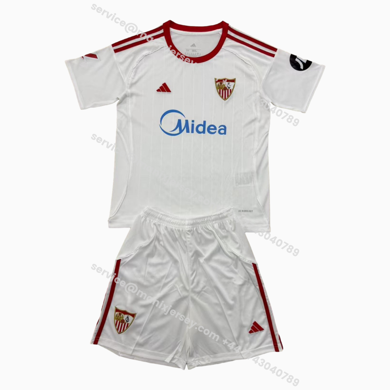 ManixJersey.com | Sevilla 25-26 Home Men's Adult Jersey Set - Fans Version -Customize Name, Number and Patch | Worldwide Shipping