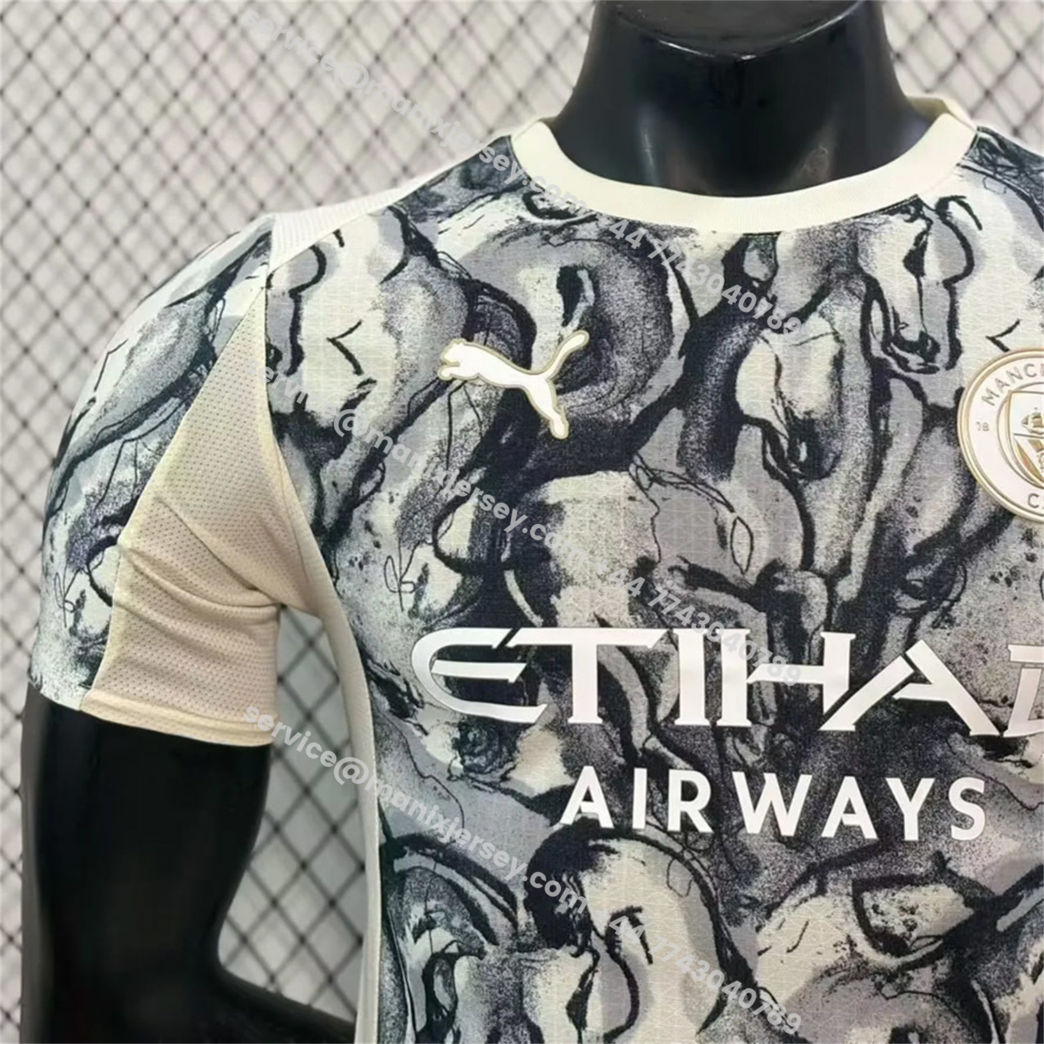 ManixJersey.com | Manchester City 25-26 Year of the Horse Ink Painting Special Jersey - Player Version -Customize Name, Number and Patch | Worldwide Shipping