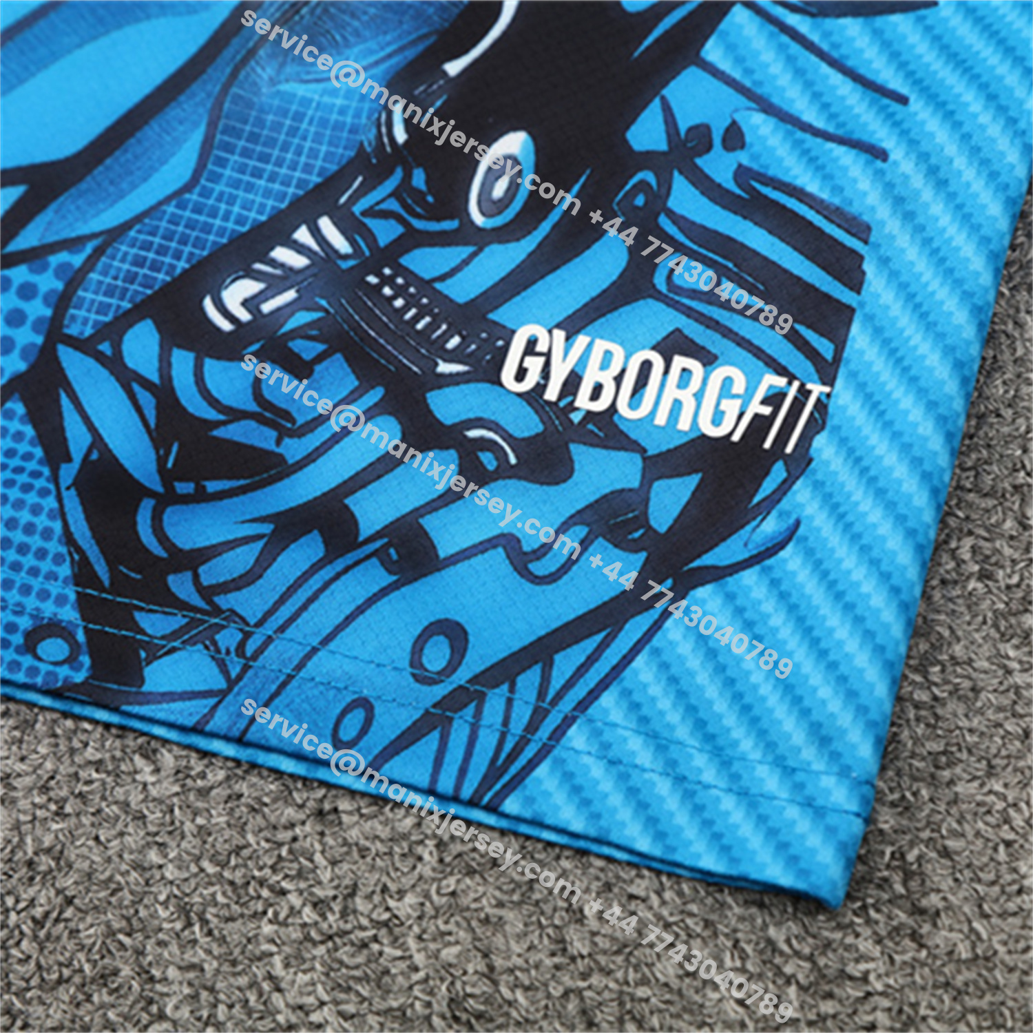 ManixJersey.com | Napoli 25-26 Short-Sleeve Training Set - Blue Mecha Top & Black Shorts -Customize Name, Number and Patch | Worldwide Shipping