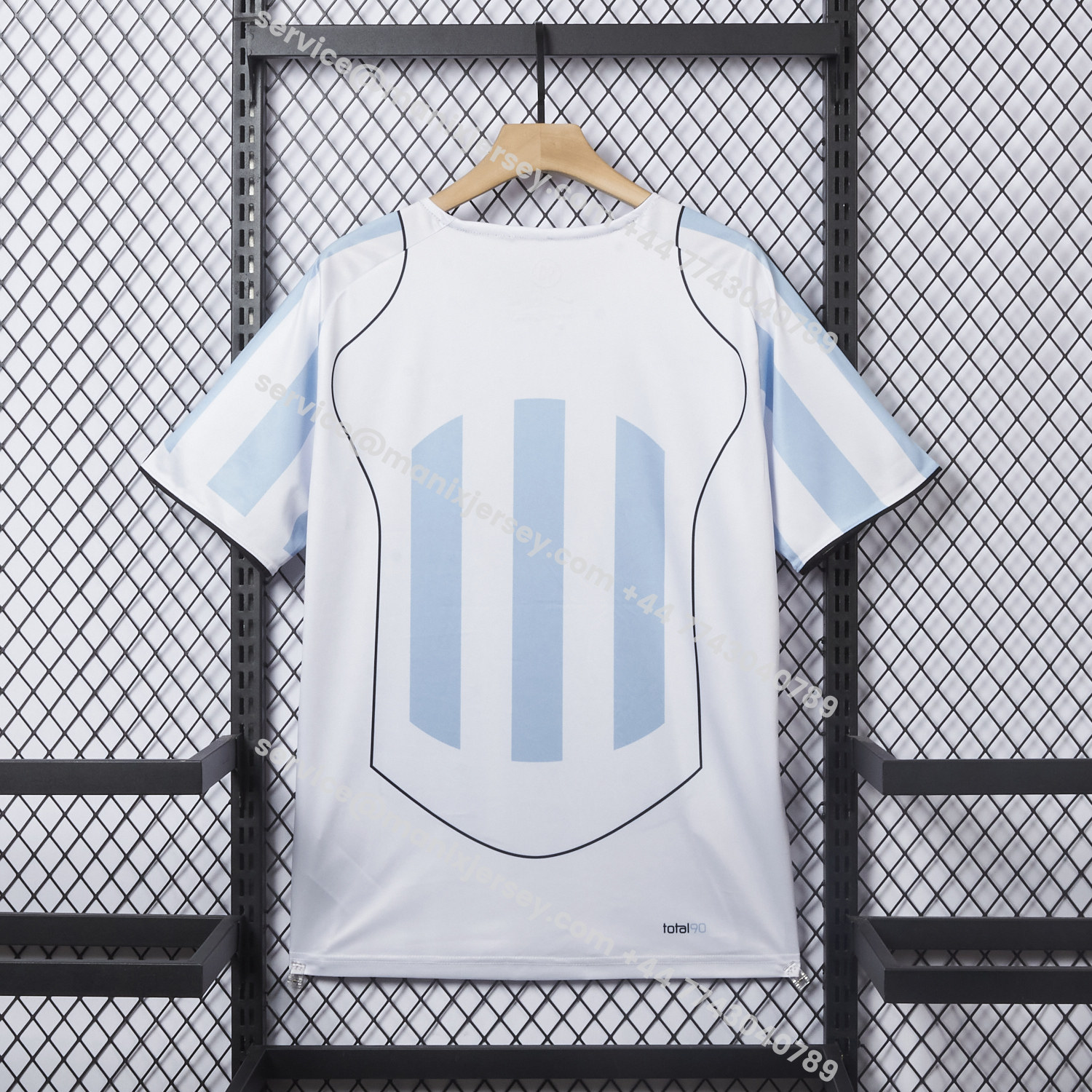 ManixJersey.com | Argentina 25-26 Retro Style Total 90 Blue White Jersey - Fans Version -Customize Name, Number and Patch | Worldwide Shipping