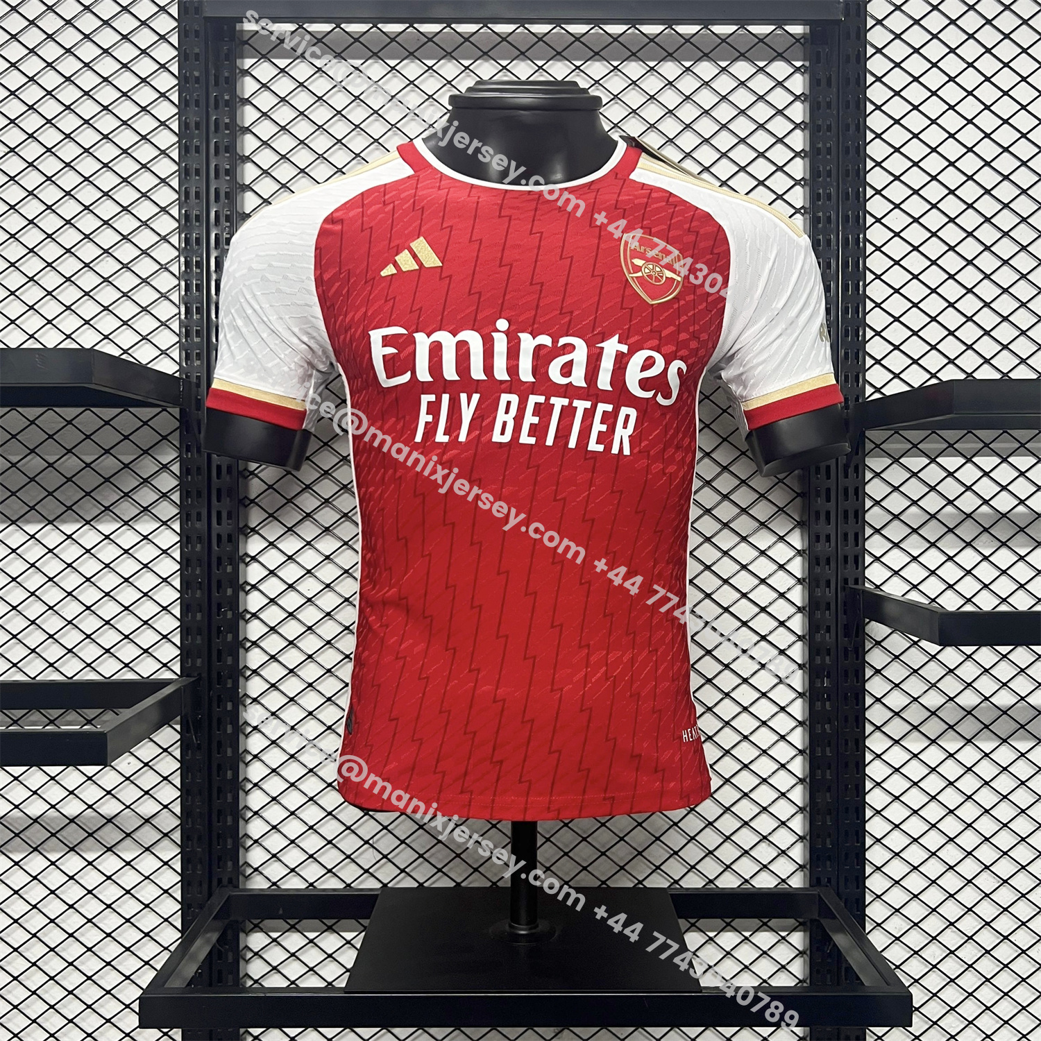 ManixJersey.com | Retro Arsenal 2023-24 Home Red Jersey - Player Version -Customize Name, Number and Patch | Worldwide Shipping