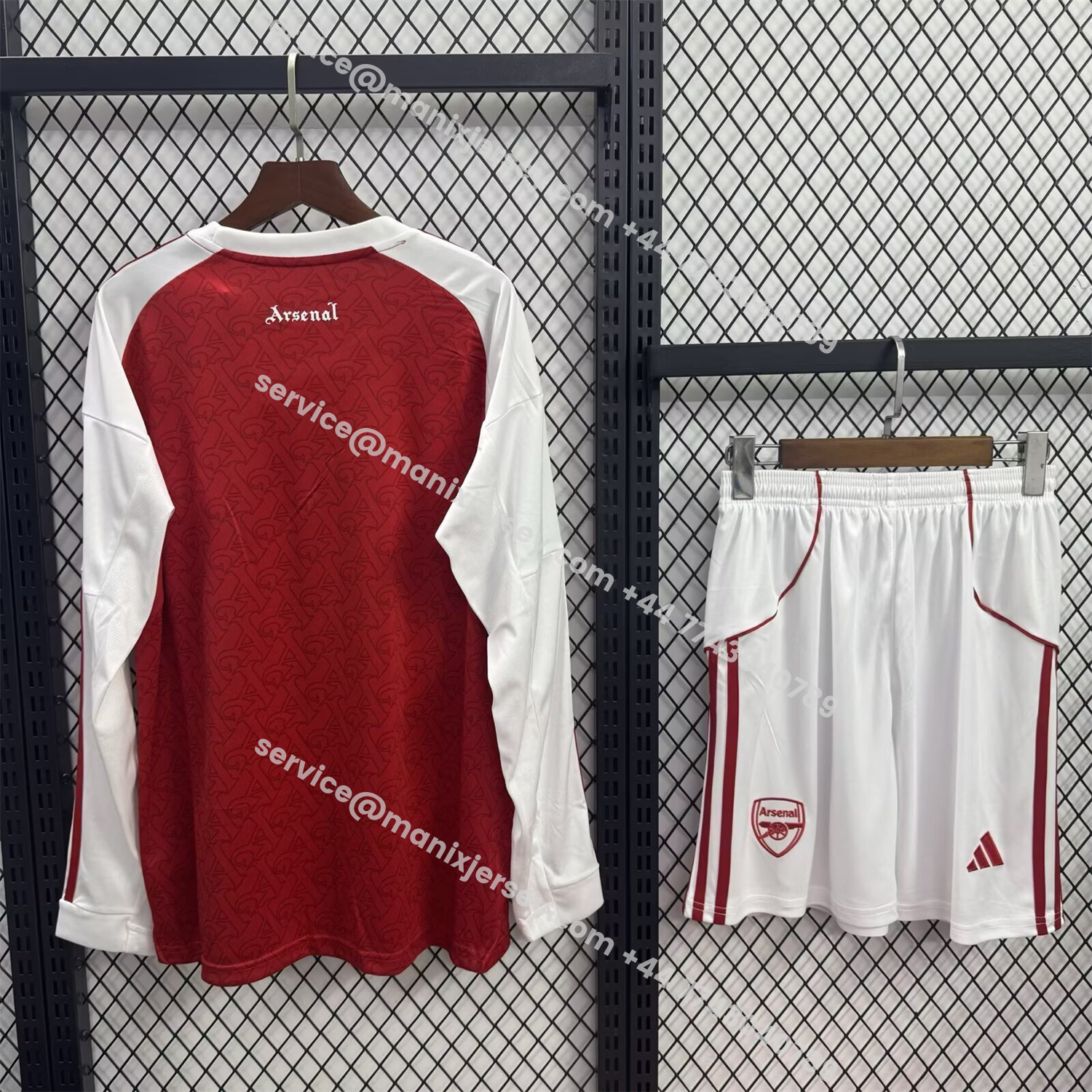 ManixJersey.com | Arsenal 25-26 Home Long Sleeves Kids Kit -Customize Name, Number and Patch | Worldwide Shipping