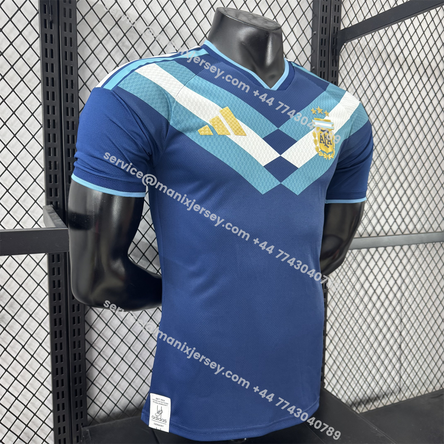 ManixJersey.com | Argentina 2026 Blue Shoulder Stripes Special Jersey - Player Version -Customize Name, Number and Patch | Worldwide Shipping