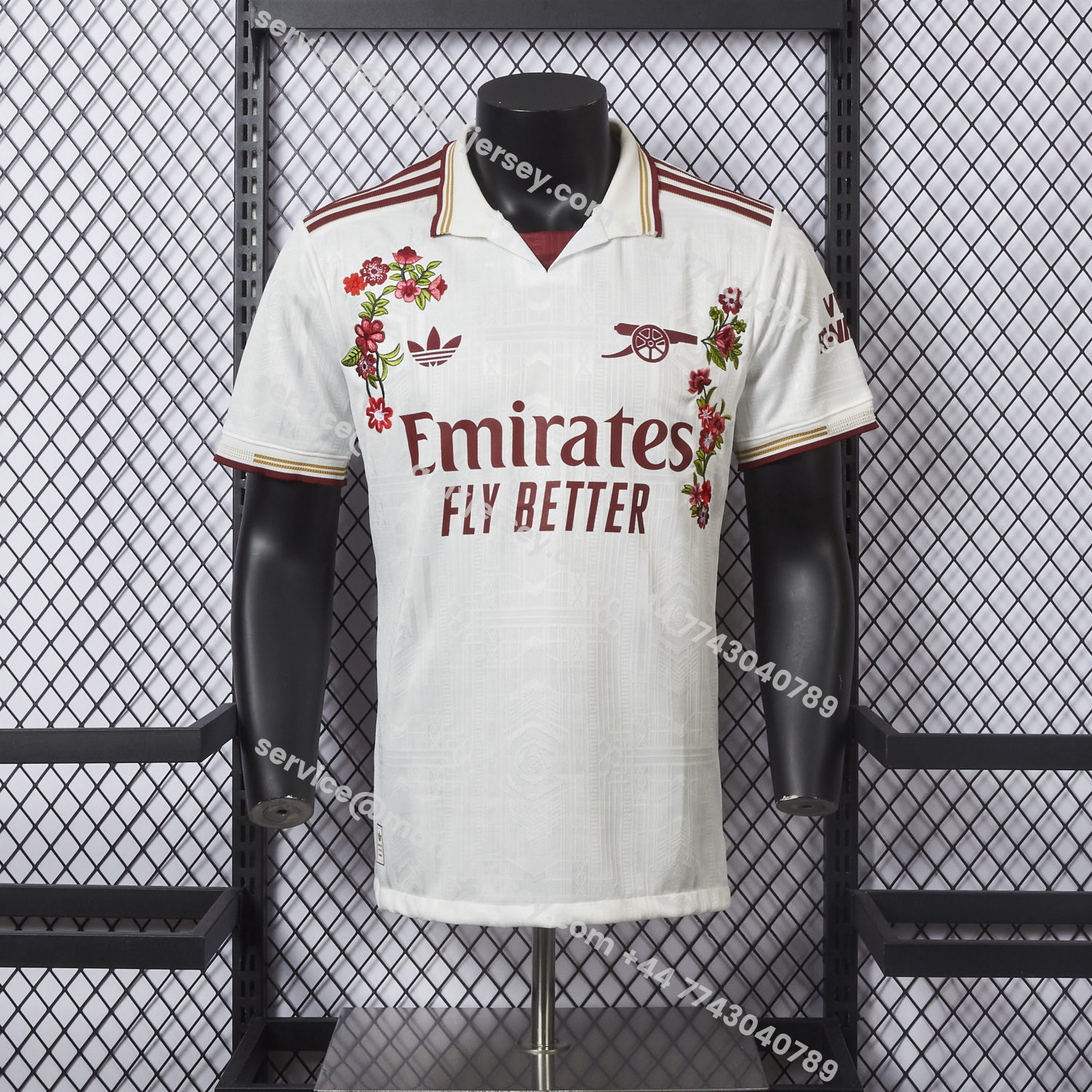 ManixJersey.com | 【Embroidered Flower Version】Arsenal 25-26 Third White Jersey - Player Version -Customize Name, Number and Patch | Worldwide Shipping