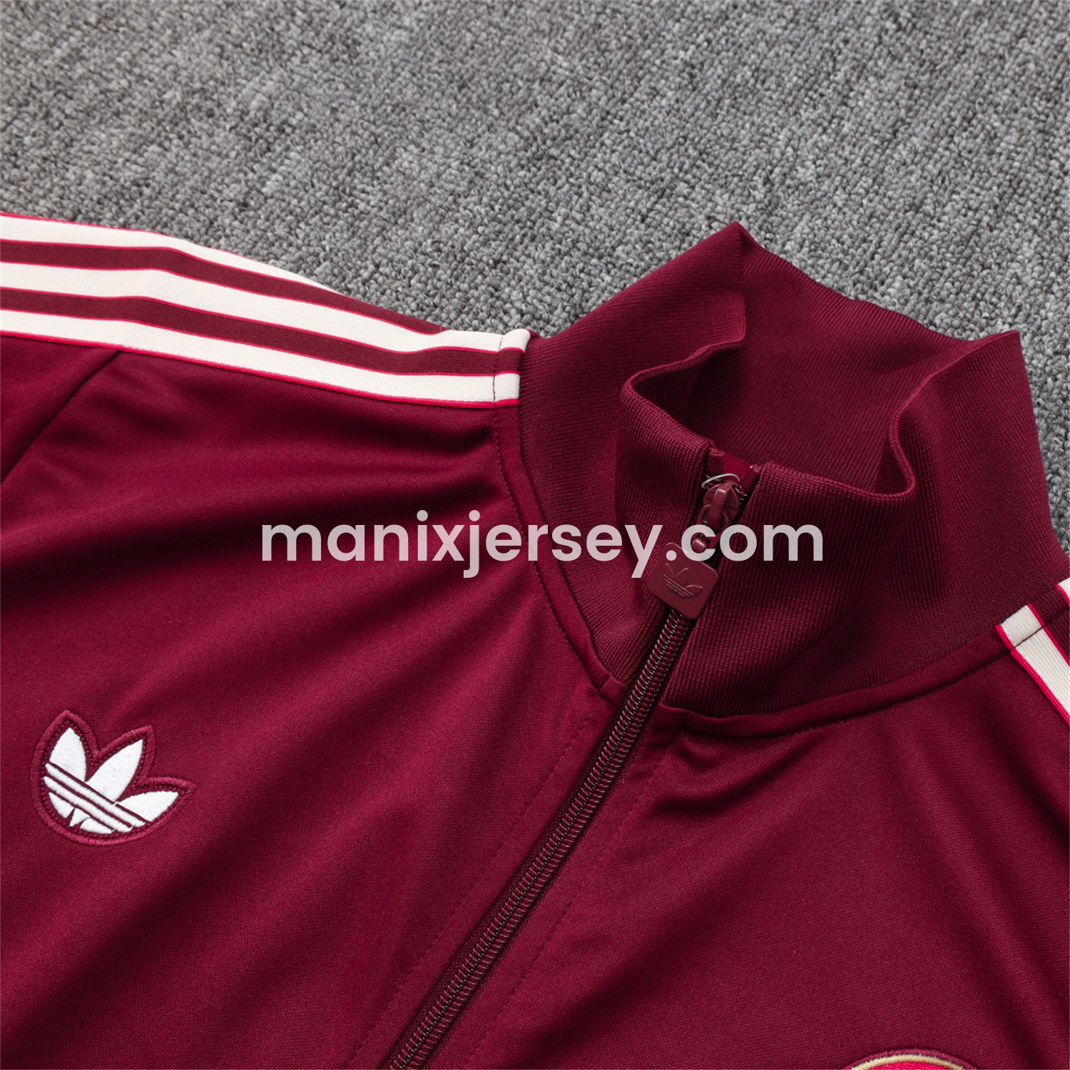 ManixJersey.com | Bayern Munich 25-26 Originals Terrace Icon Jacket Training Tracksuit - Deep Red -Customize Name, Number and Patch | Worldwide Shipping