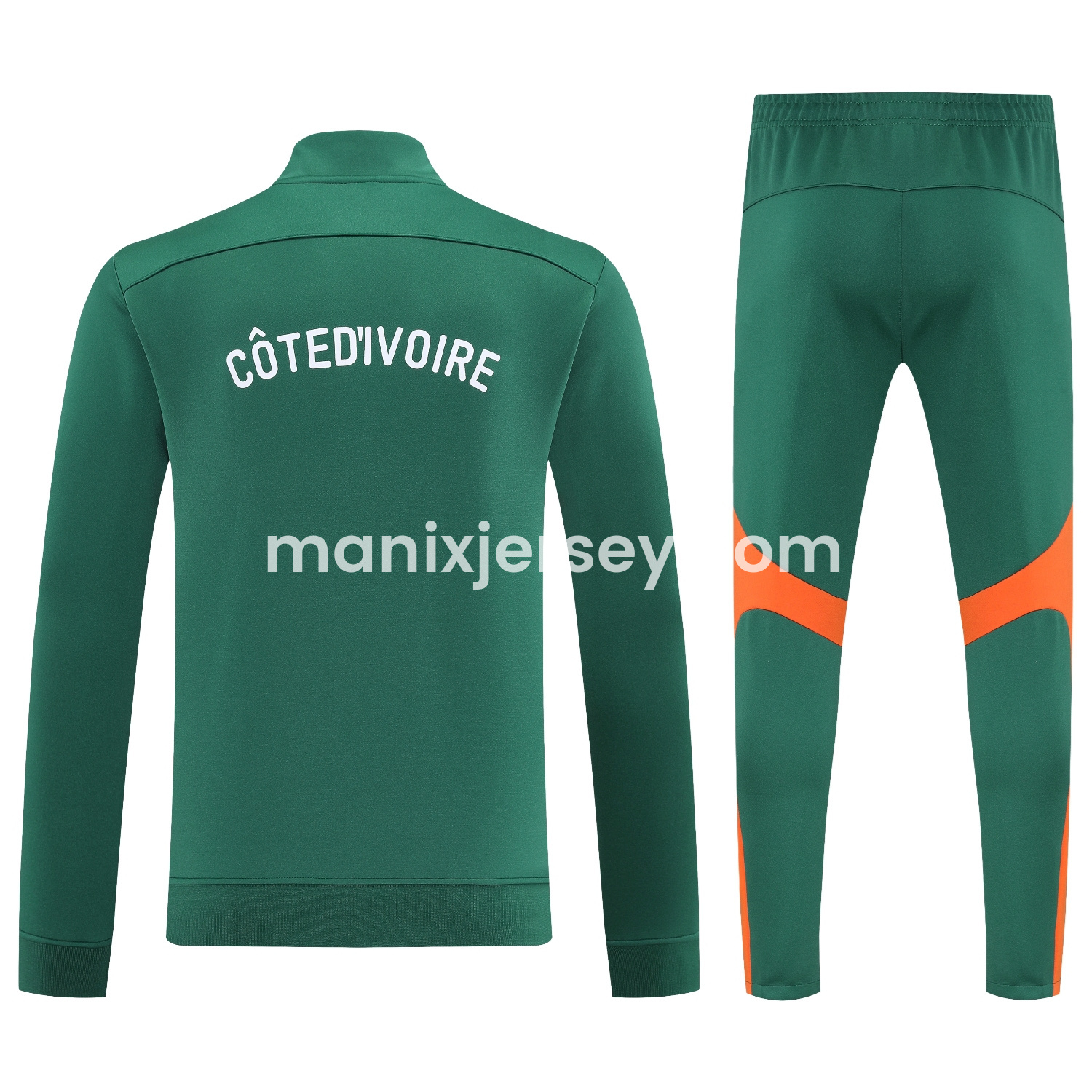 ManixJersey.com | Côte d'Ivoire 25-26 Jacket Training Tracksuit - Green Jackets & Pants -Customize Name, Number and Patch | Worldwide Shipping
