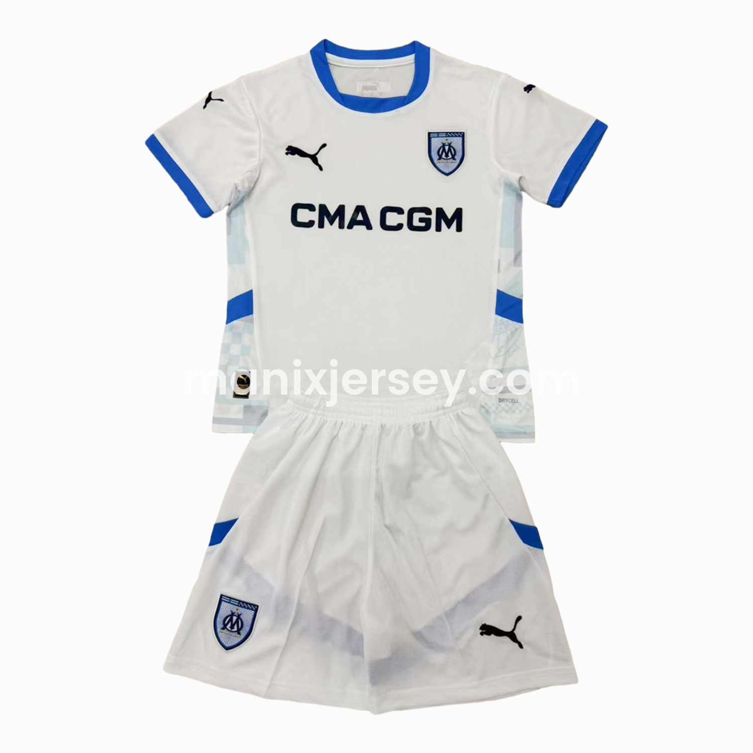 ManixJersey.com | Marseille 24-25 Home Kids Kit -Customize Name, Number and Patch | Worldwide Shipping