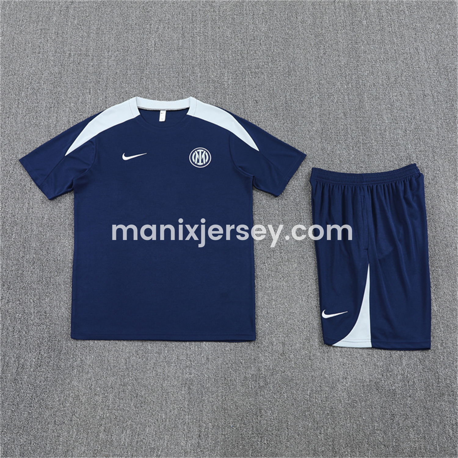 ManixJersey.com | Inter Milan 25-26 Short-Sleeve Training Set - Deep Blue Top & Deep Blue shorts -Customize Name, Number and Patch | Worldwide Shipping