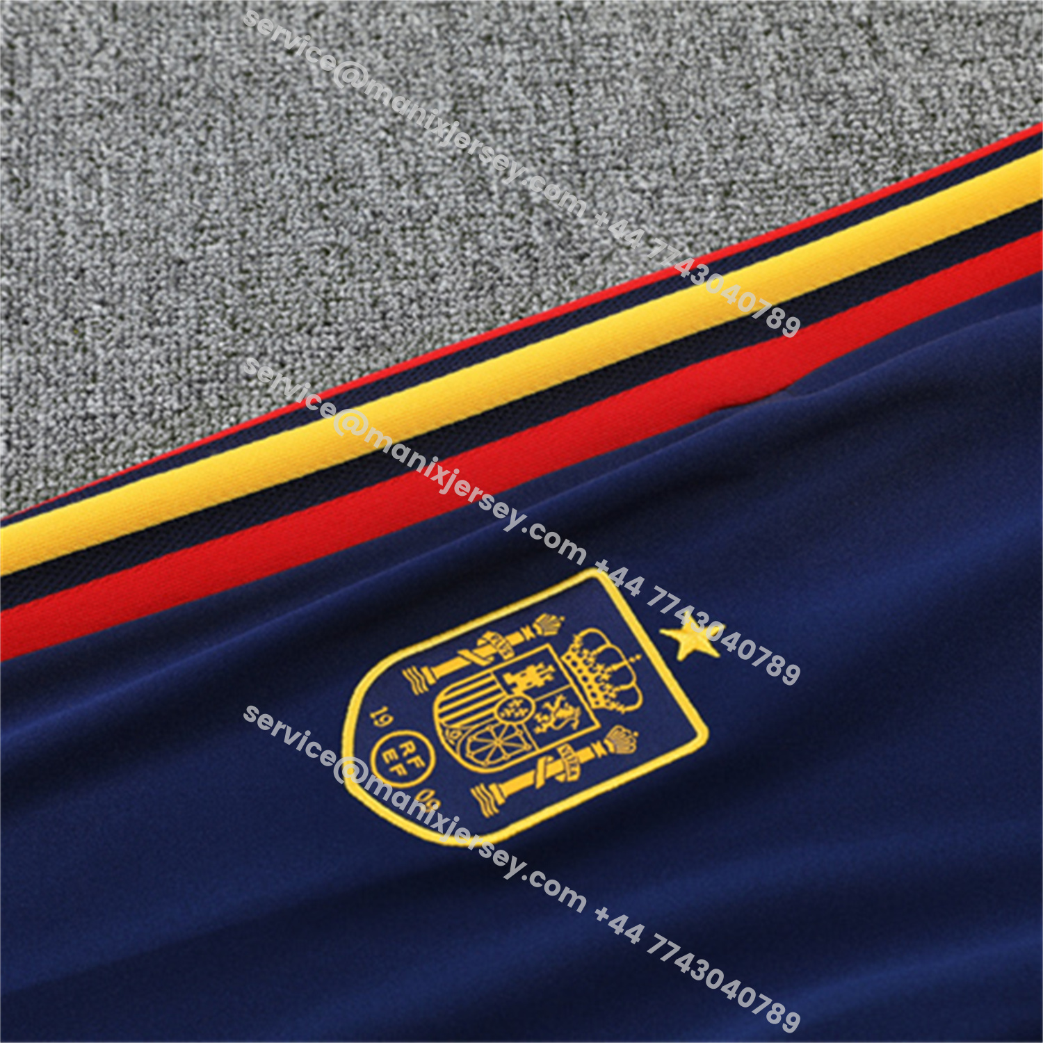 ManixJersey.com | Spain 2026 Kids Long Sleeve Training Set - Royal Blue Top & Pants -Customize Name, Number and Patch | Worldwide Shipping