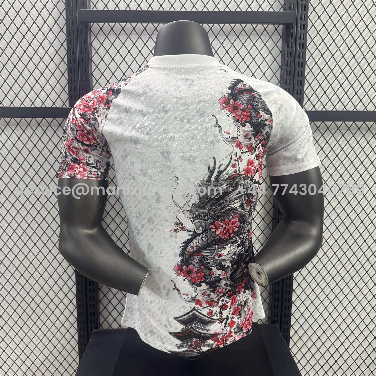 ManixJersey.com | Japan 25-26 Black Dragon And Flowers White Special Jersey - Player Version -Customize Name, Number and Patch | Worldwide Shipping