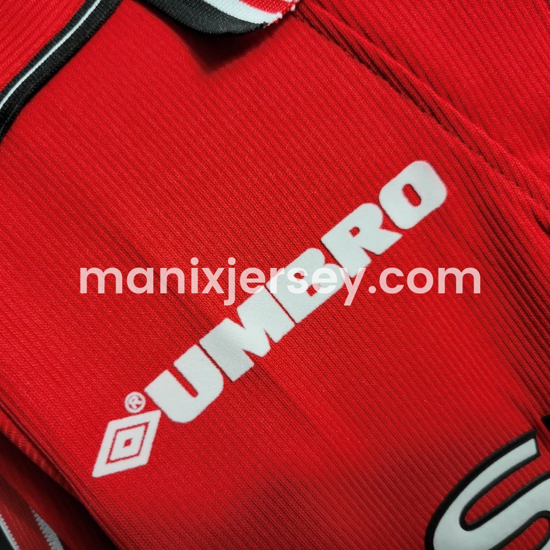 ManixJersey.com | Retro Manchester United 98-99 Home Long Sleeve Jersey -Customize Name, Number and Patch | Worldwide Shipping