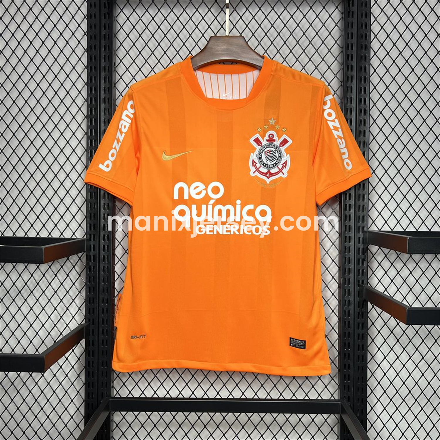 ManixJersey.com | Retro Corinthians 2010 Orange Goalkeeper Jersey -Customize Name, Number and Patch | Worldwide Shipping