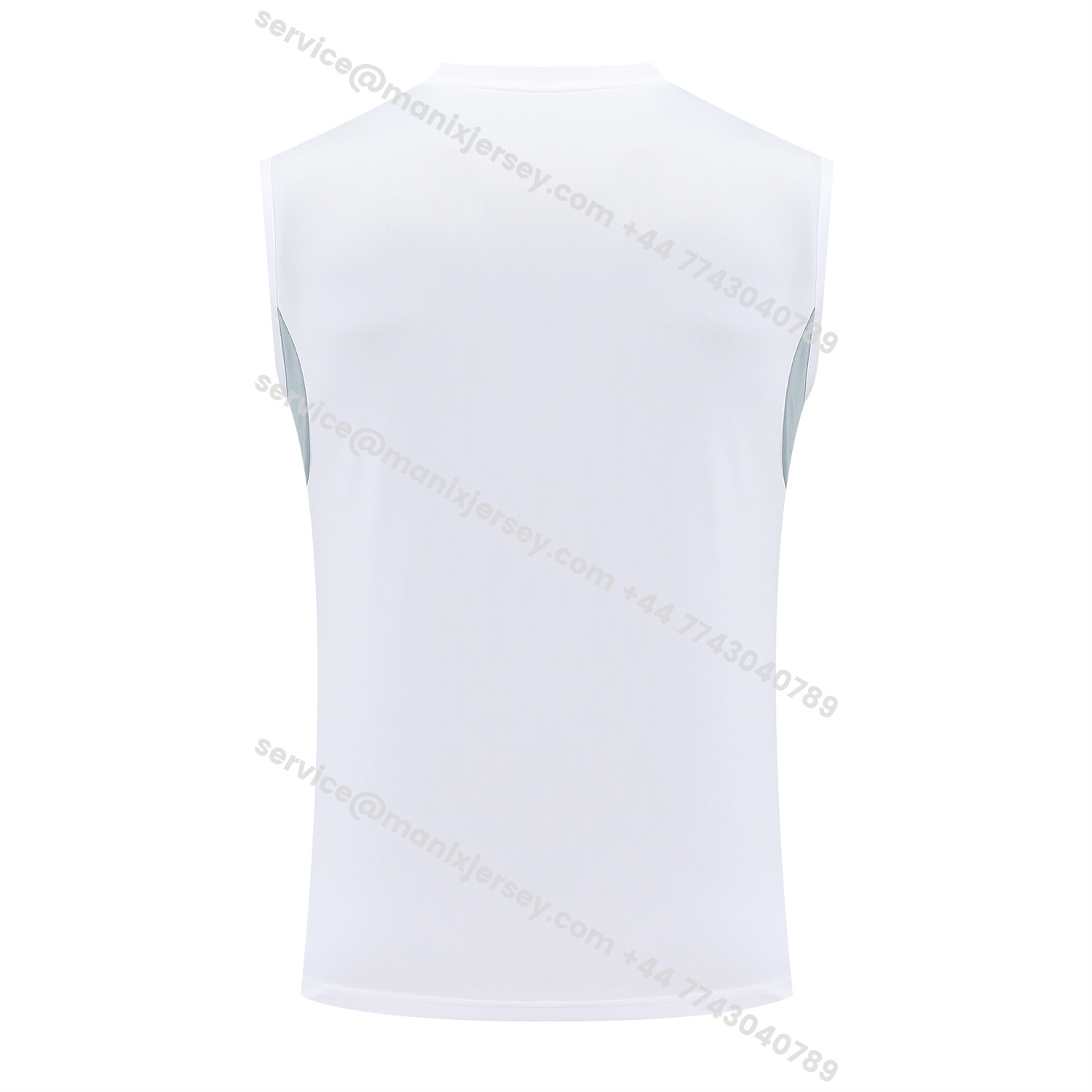 ManixJersey.com | Real Madrid 25-26 Vest Training Set - Grey And White Vest & Black Shorts -Customize Name, Number and Patch | Worldwide Shipping