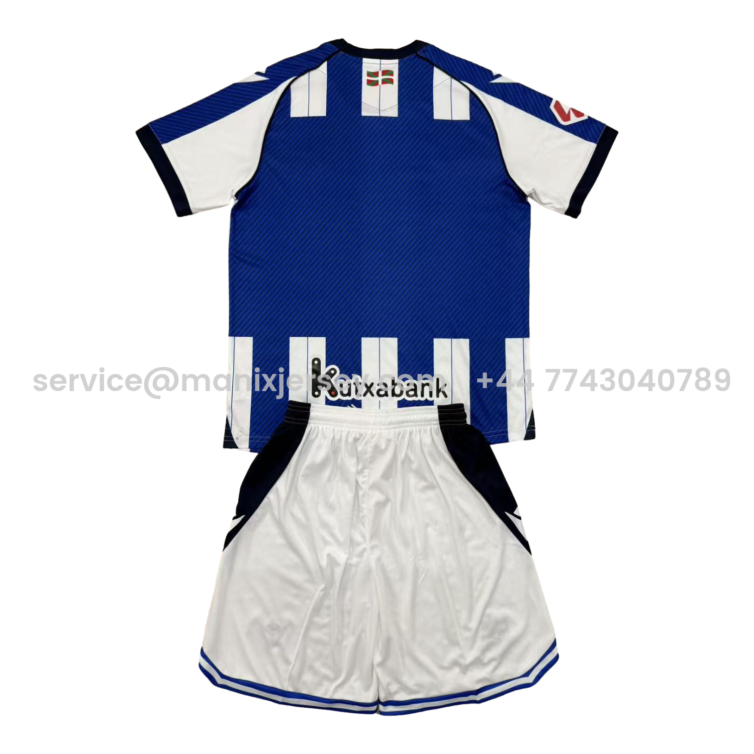 ManixJersey.com | Real Sociedad 25-26 Home Kids Kit -Customize Name, Number and Patch | Worldwide Shipping