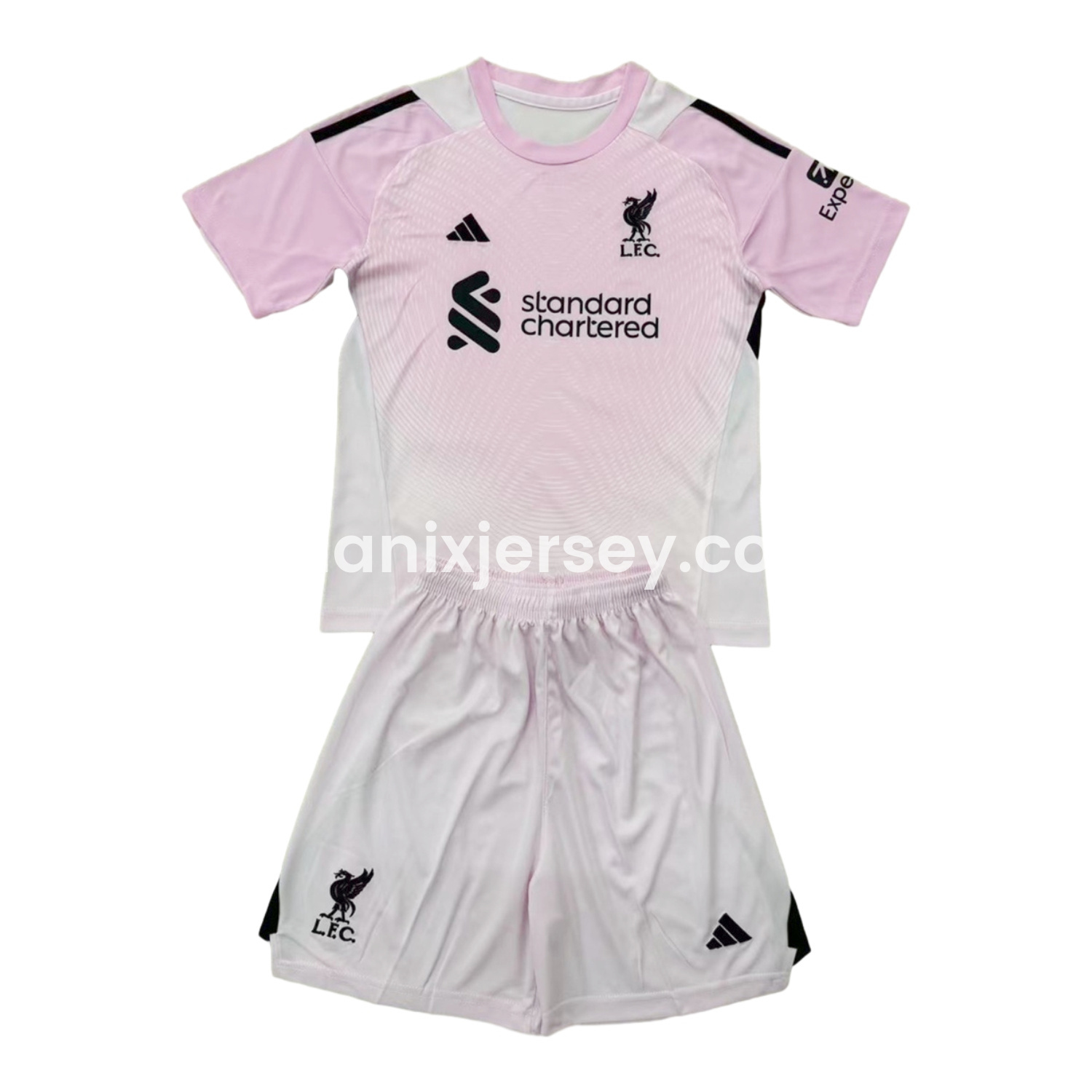 ManixJersey.com | Liver.pool 25-26 Light Pink Goalkeeper Kids Kit -Customize Name, Number and Patch | Worldwide Shipping