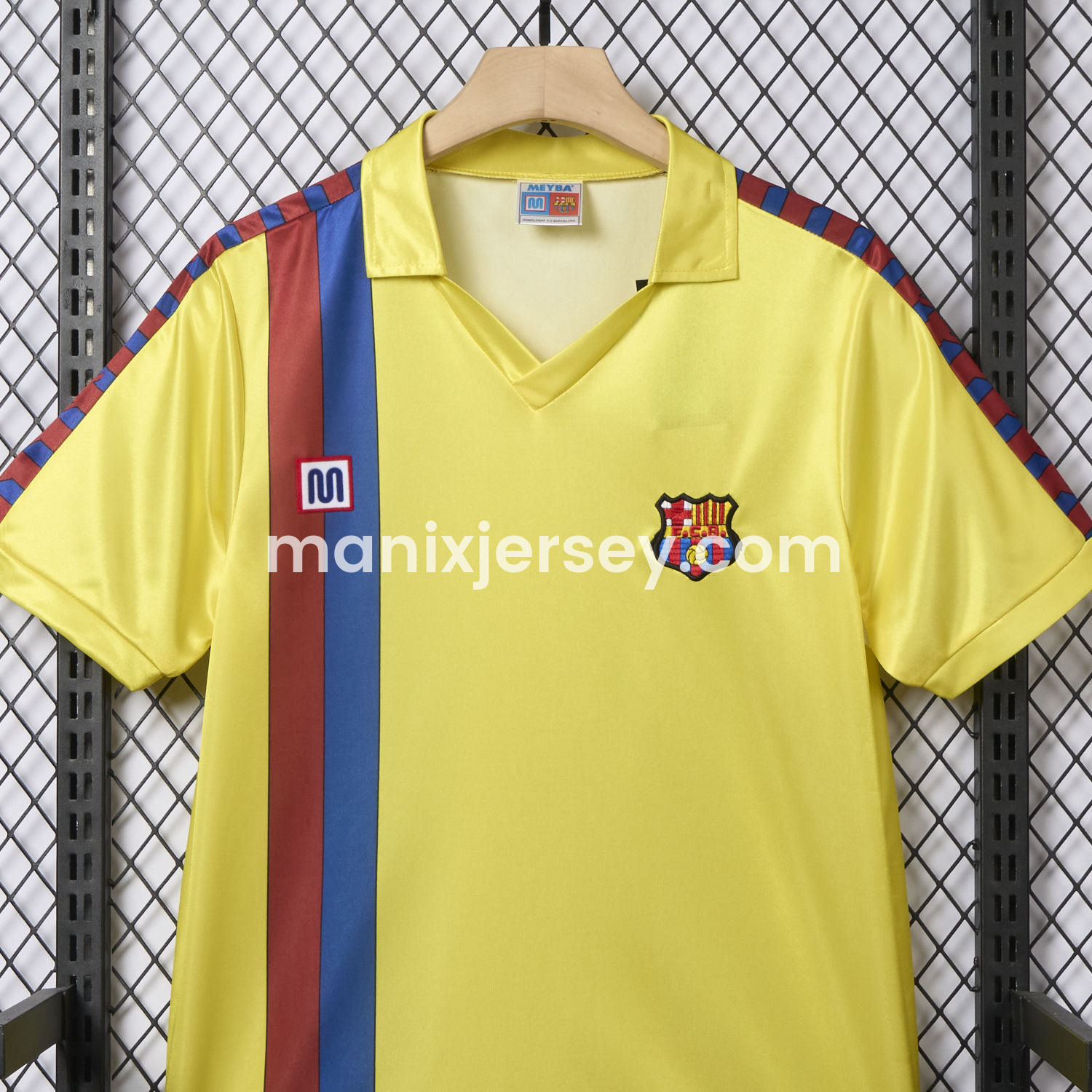 ManixJersey.com | Retro Barcelona 1982-84 Away Yellow Jersey -Customize Name, Number and Patch | Worldwide Shipping