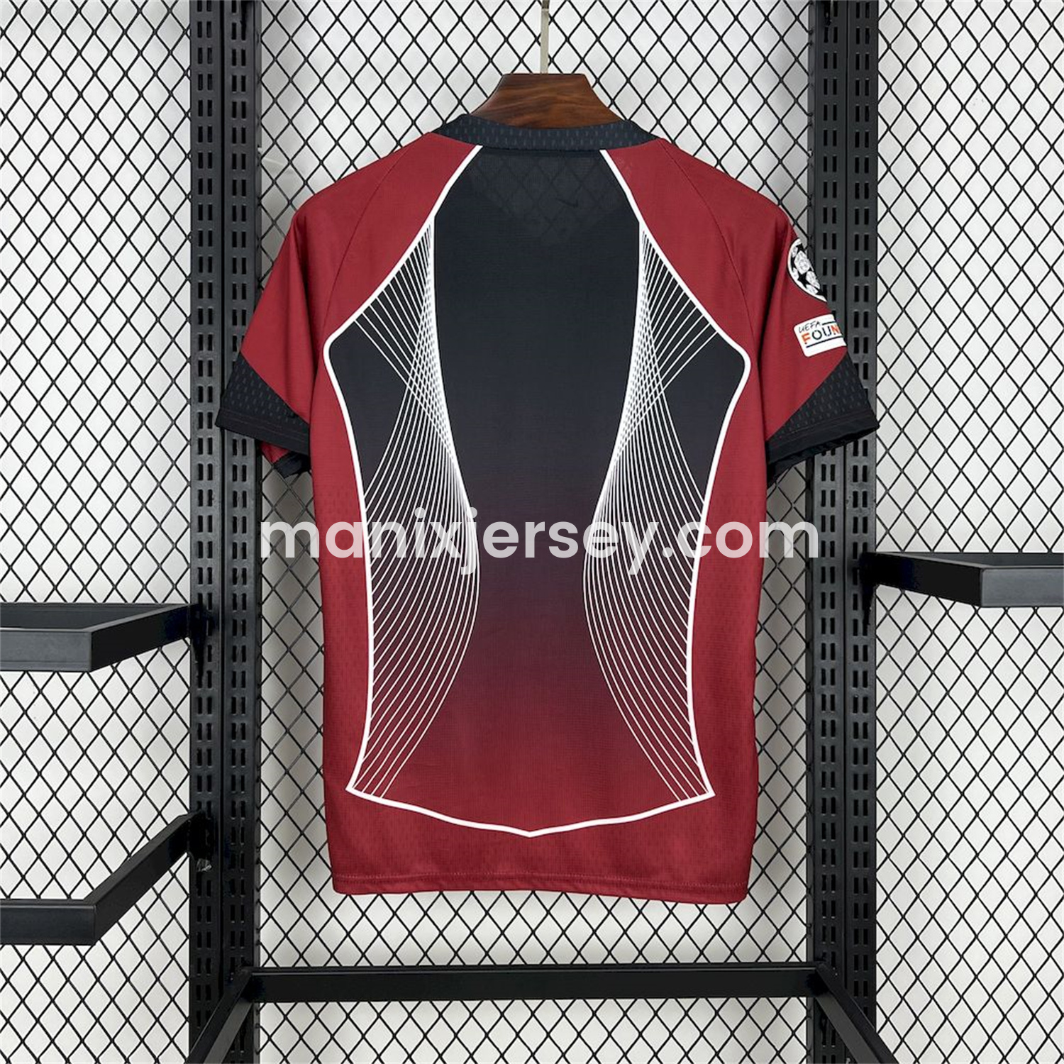 ManixJersey.com | Barcelona 25-26 T90 Red Black Gradient and White Lines Special Jersey - Fans Version -Customize Name, Number and Patch | Worldwide Shipping