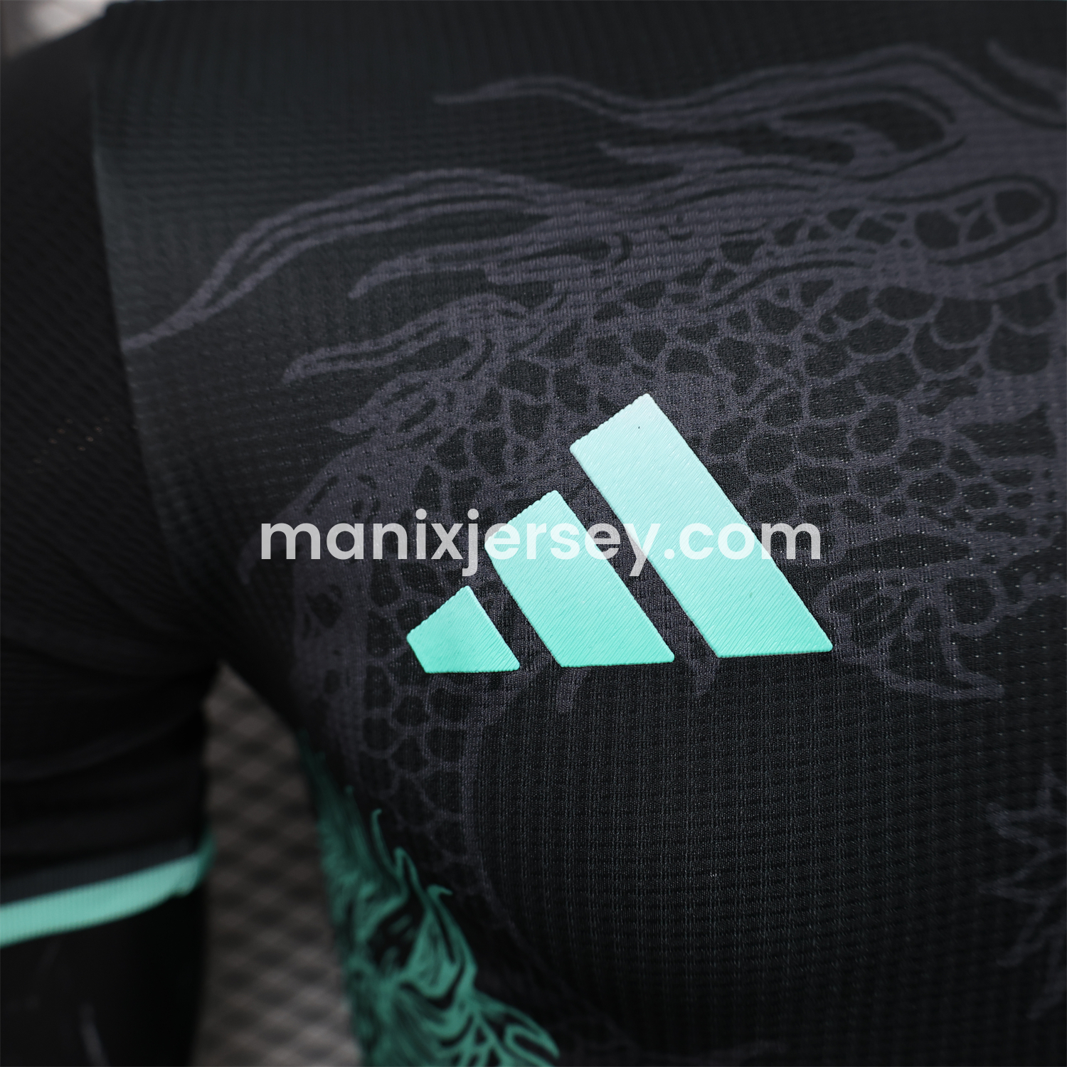ManixJersey.com | Algeria 25-26 Green Dragon Pattern Black Jersey - Player Version -Customize Name, Number and Patch | Worldwide Shipping