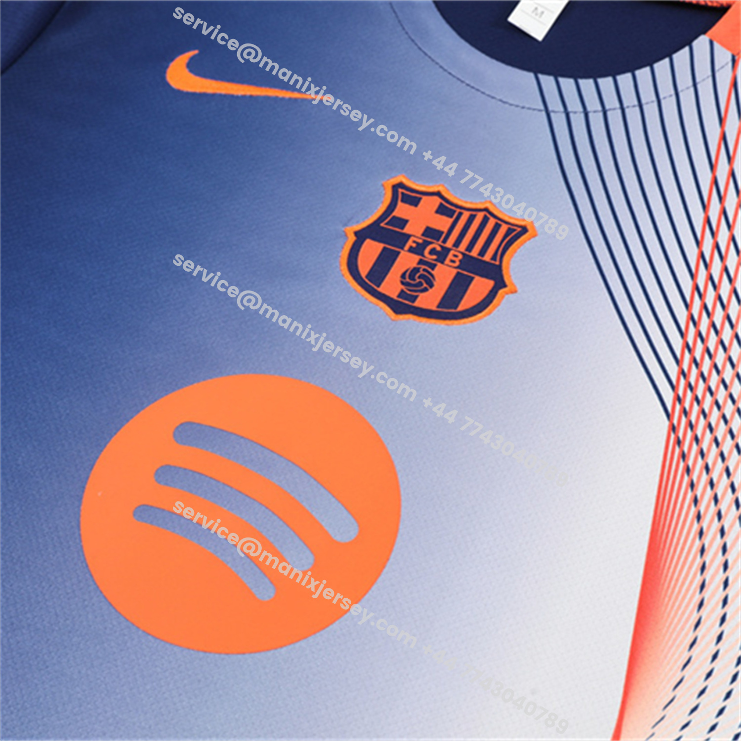 ManixJersey.com | Barcelona 25-26 Short-Sleeve Training Set - Red Blue Line Top & Blue Shorts -Customize Name, Number and Patch | Worldwide Shipping