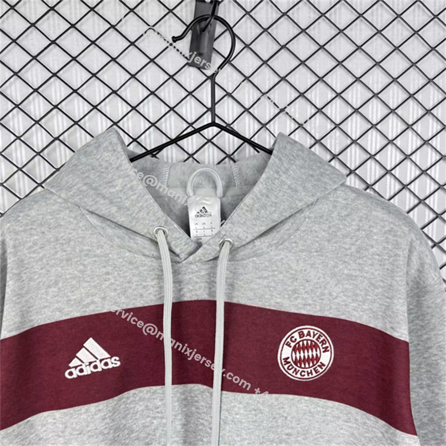ManixJersey.com | Retro Bayern Munich 2014-15 Grey Unisex Pullover Hoodie -Customize Name, Number and Patch | Worldwide Shipping