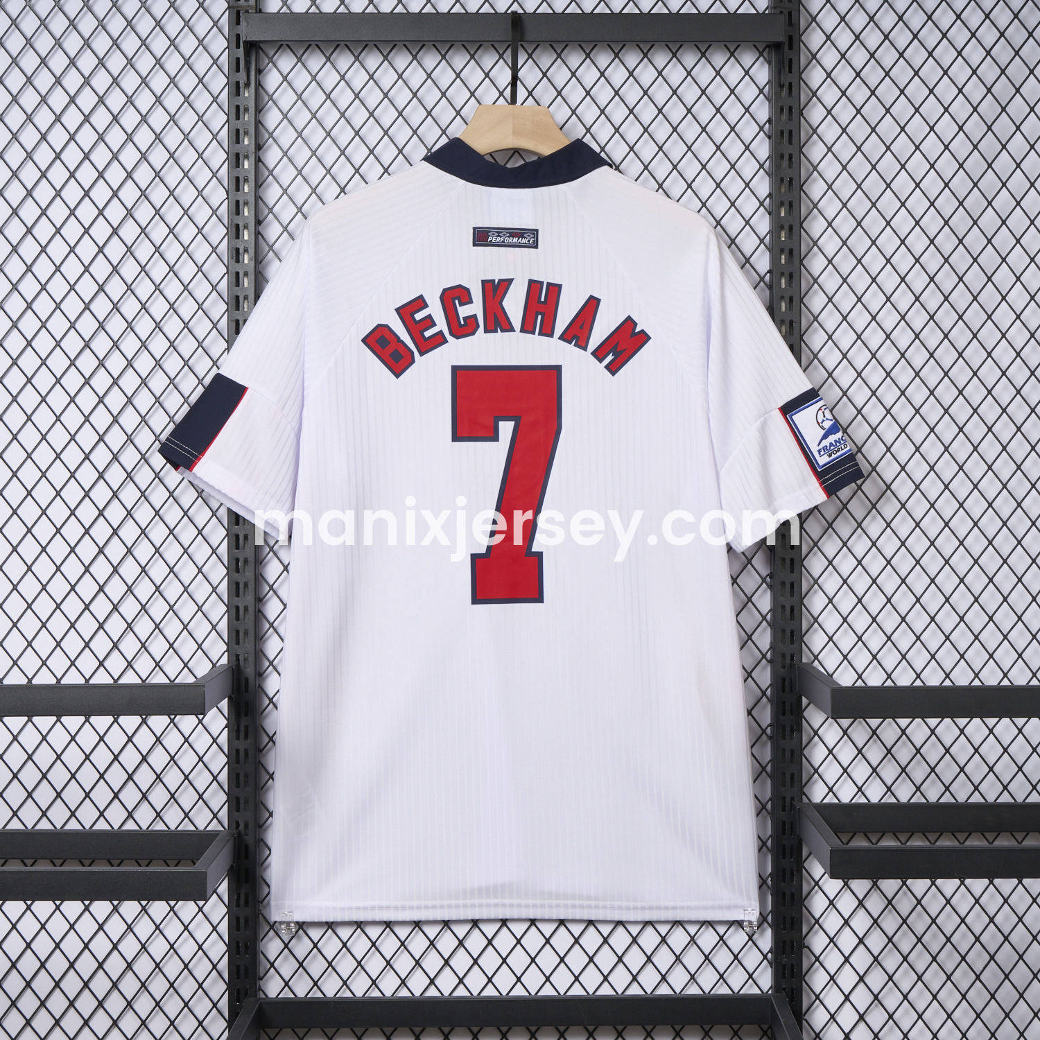 ManixJersey.com | Retro England 1998 Home Jersey -Customize Name, Number and Patch | Worldwide Shipping