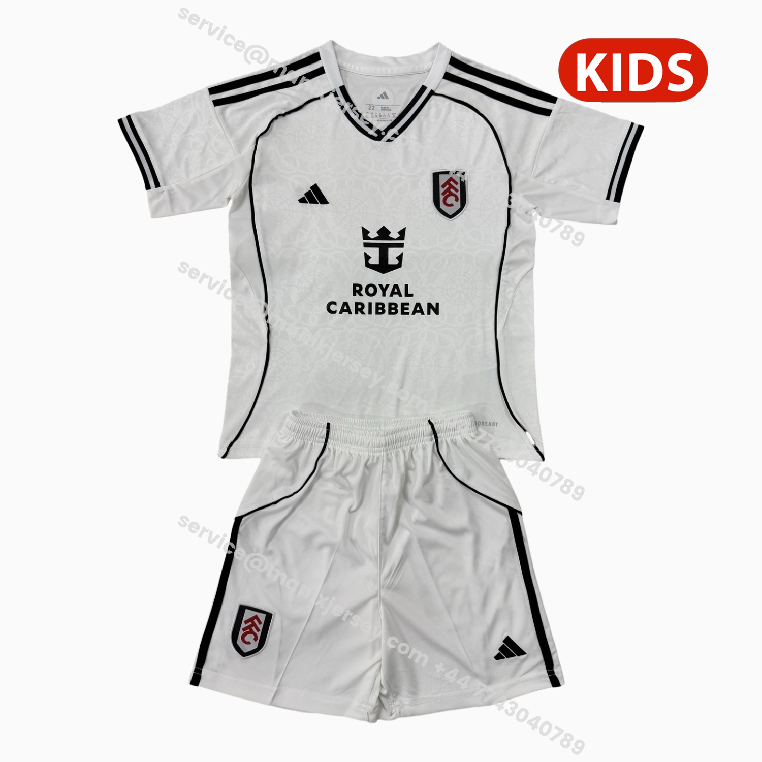 ManixJersey.com | Fulham 25-26 Home Kids Kit -Customize Name, Number and Patch | Worldwide Shipping