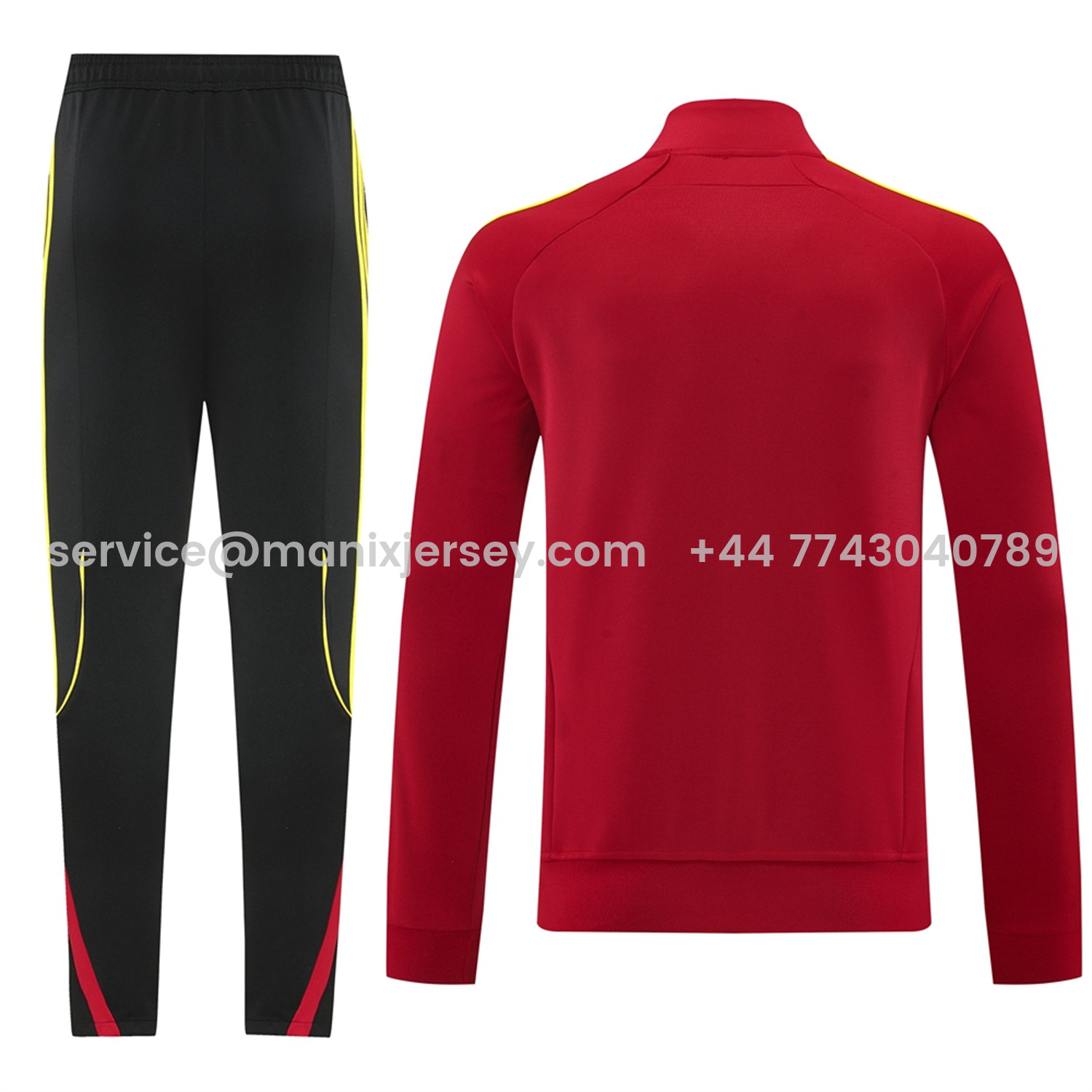 ManixJersey.com | Arsenal 25-26 Jacket Training Tracksuit - Red Jackets & Black Pants -Customize Name, Number and Patch | Worldwide Shipping