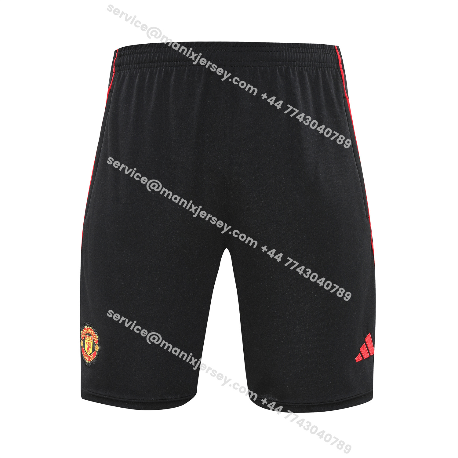 ManixJersey.com | Manchester United 25-26 Vest Training Set - Pure Red Vest & Black Shorts -Customize Name, Number and Patch | Worldwide Shipping