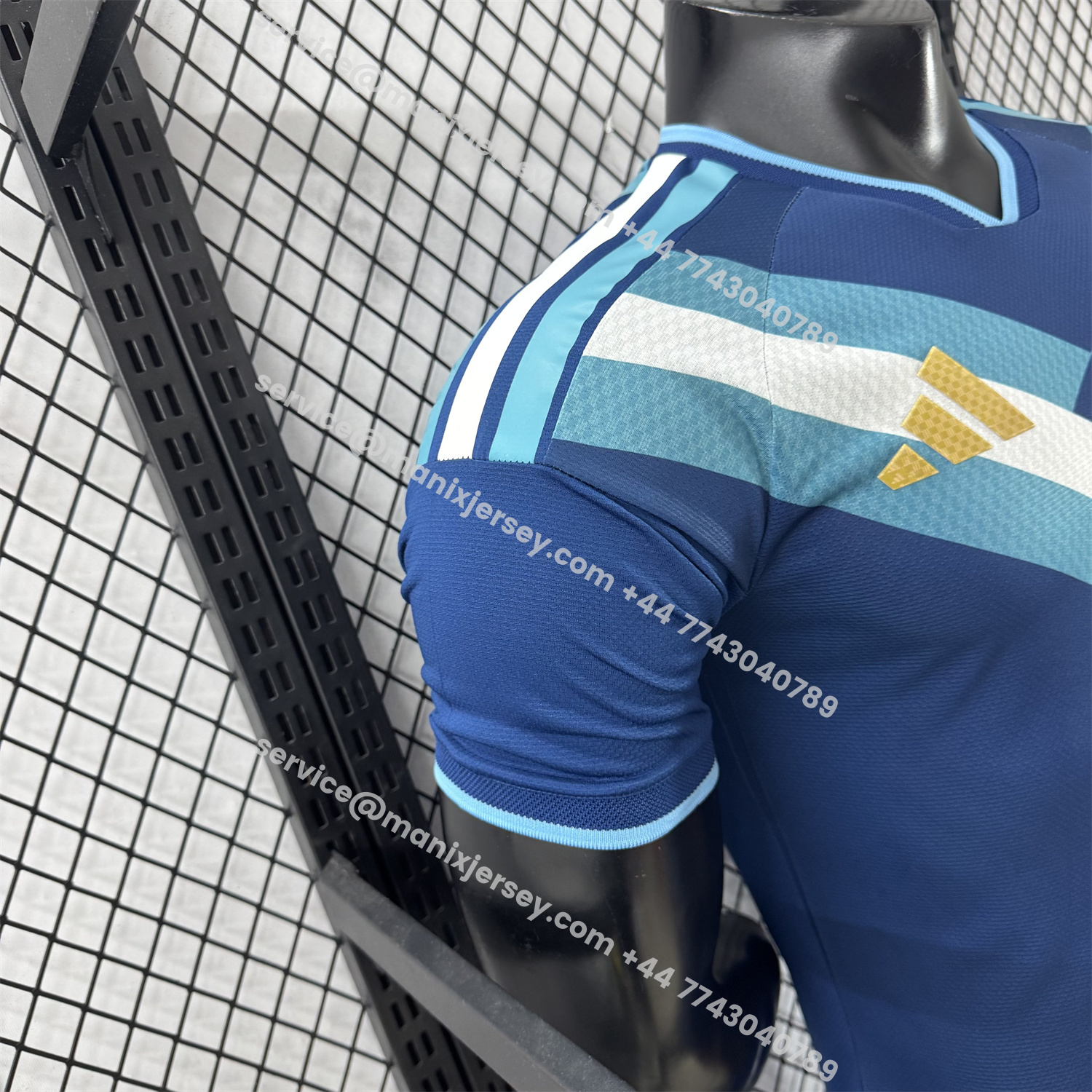 ManixJersey.com | Argentina 2026 Blue Shoulder Stripes Special Jersey - Player Version -Customize Name, Number and Patch | Worldwide Shipping