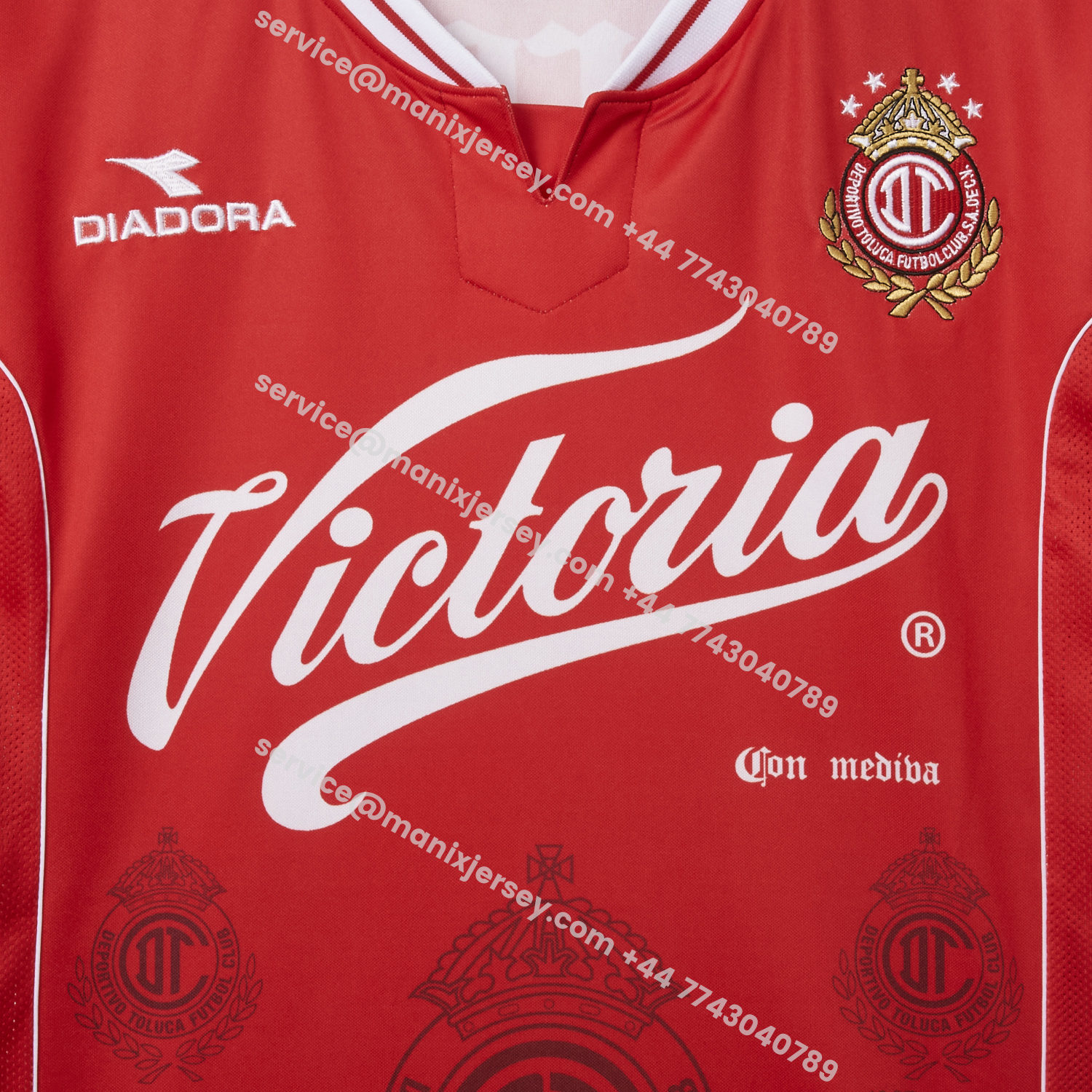 ManixJersey.com | Retro Toluca 1998-99 Home Red Jersey -Customize Name, Number and Patch | Worldwide Shipping